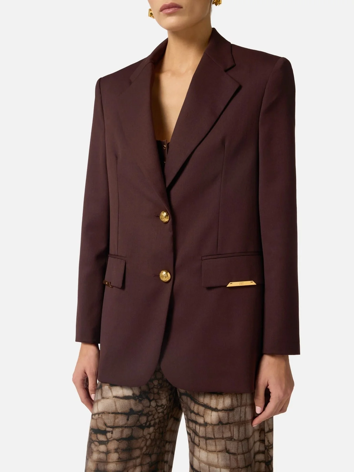 ELISABETTA FRANCHI Giacca Donna  GI23962E2 644 CACAO - Image 3