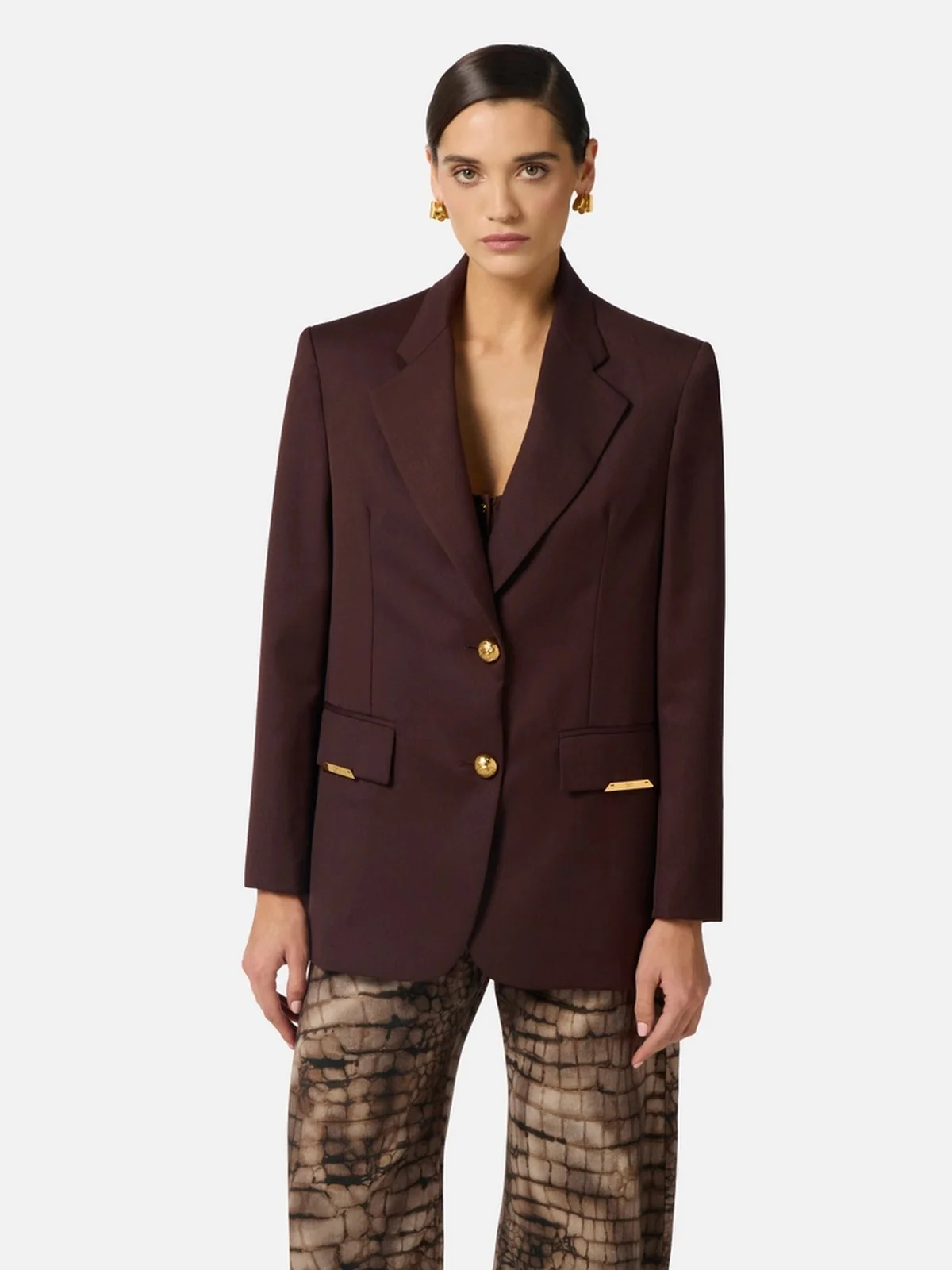 ELISABETTA FRANCHI Giacca Donna  GI23962E2 644 CACAO - Image 4