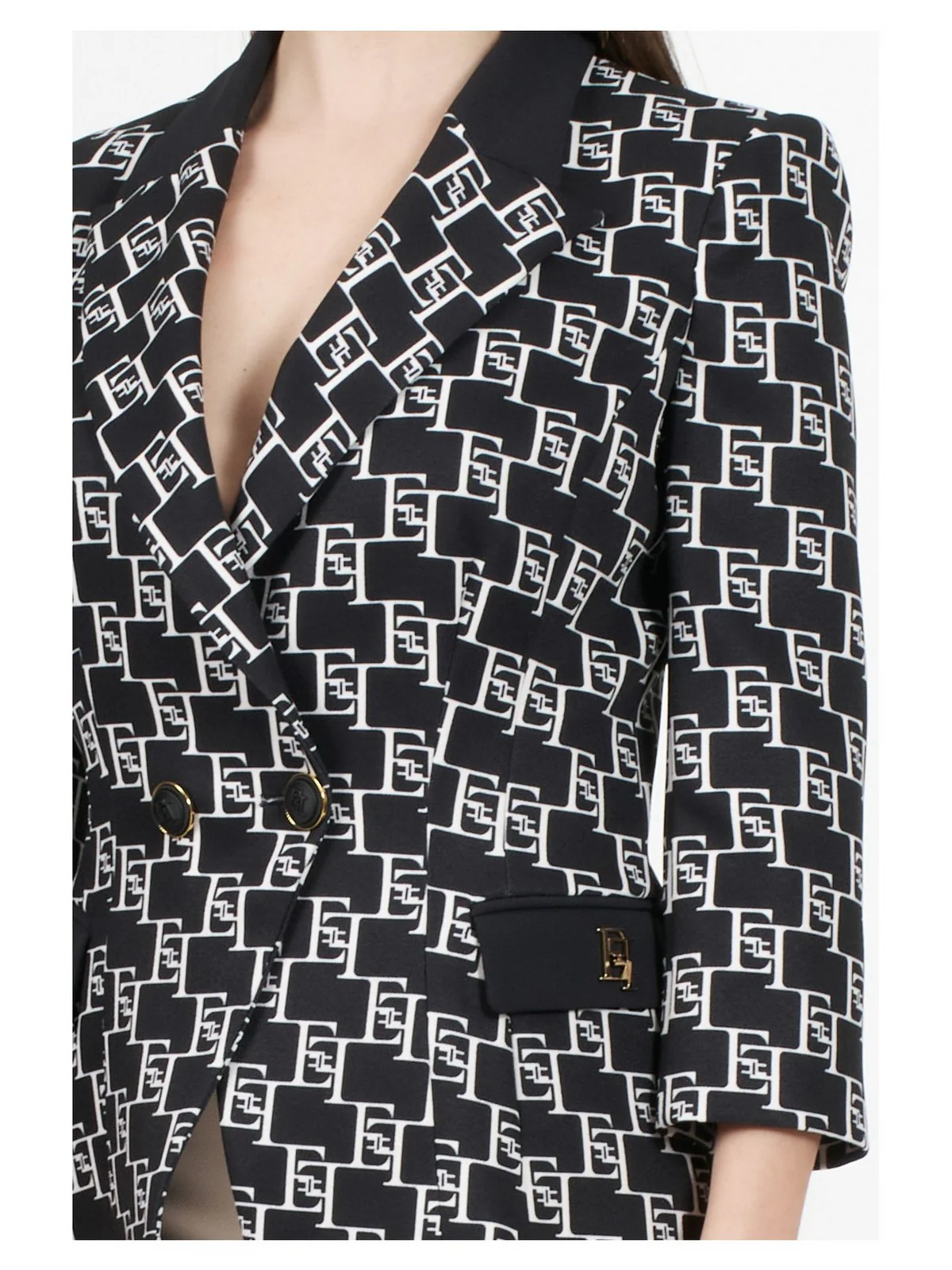 ELISABETTA FRANCHI Giacca Donna  GIS6141E2 685 Nero - Image 3