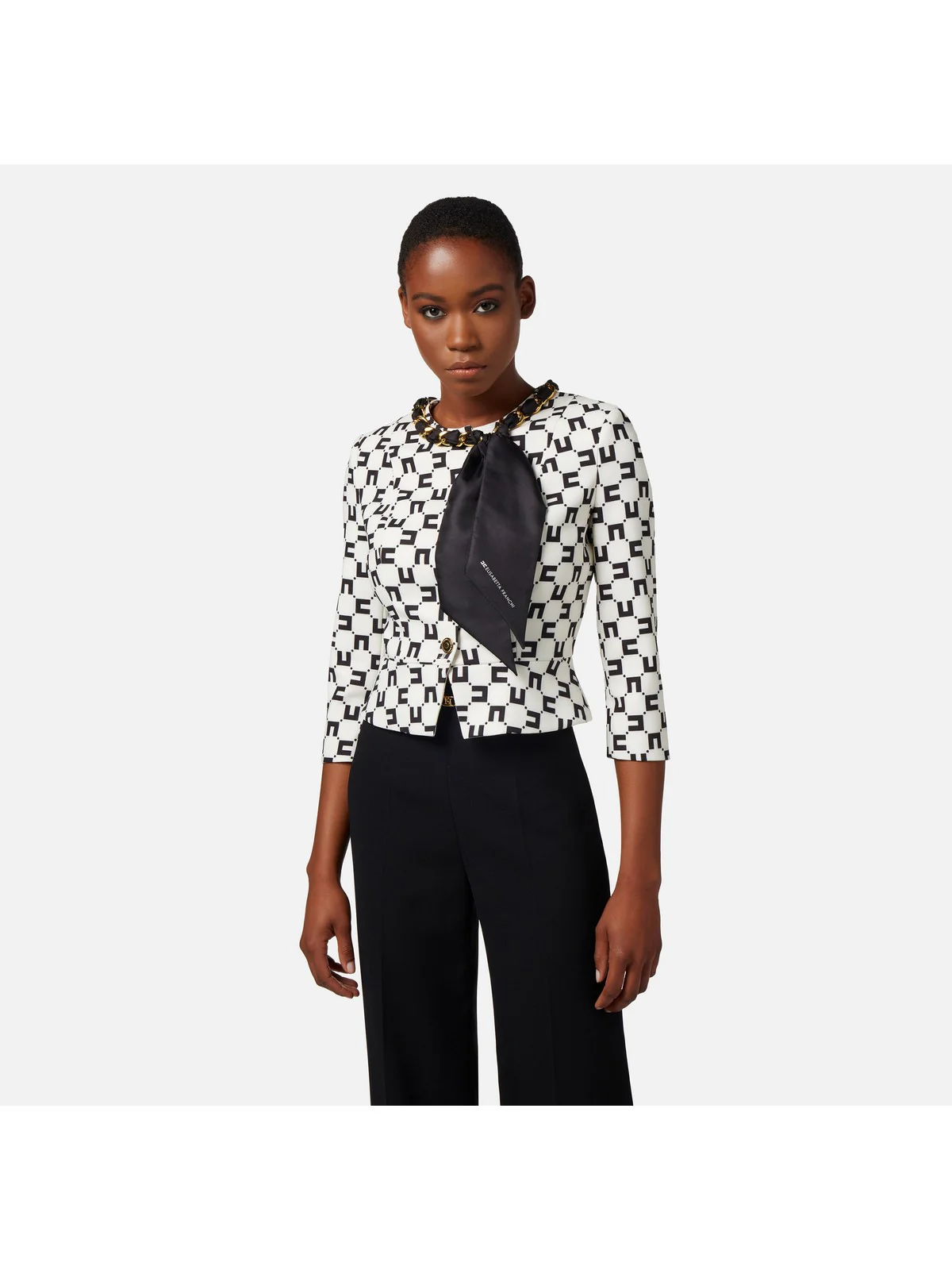 ELISABETTA FRANCHI Giacca Donna  GIS7041E2 E84 Avorio - Image 2