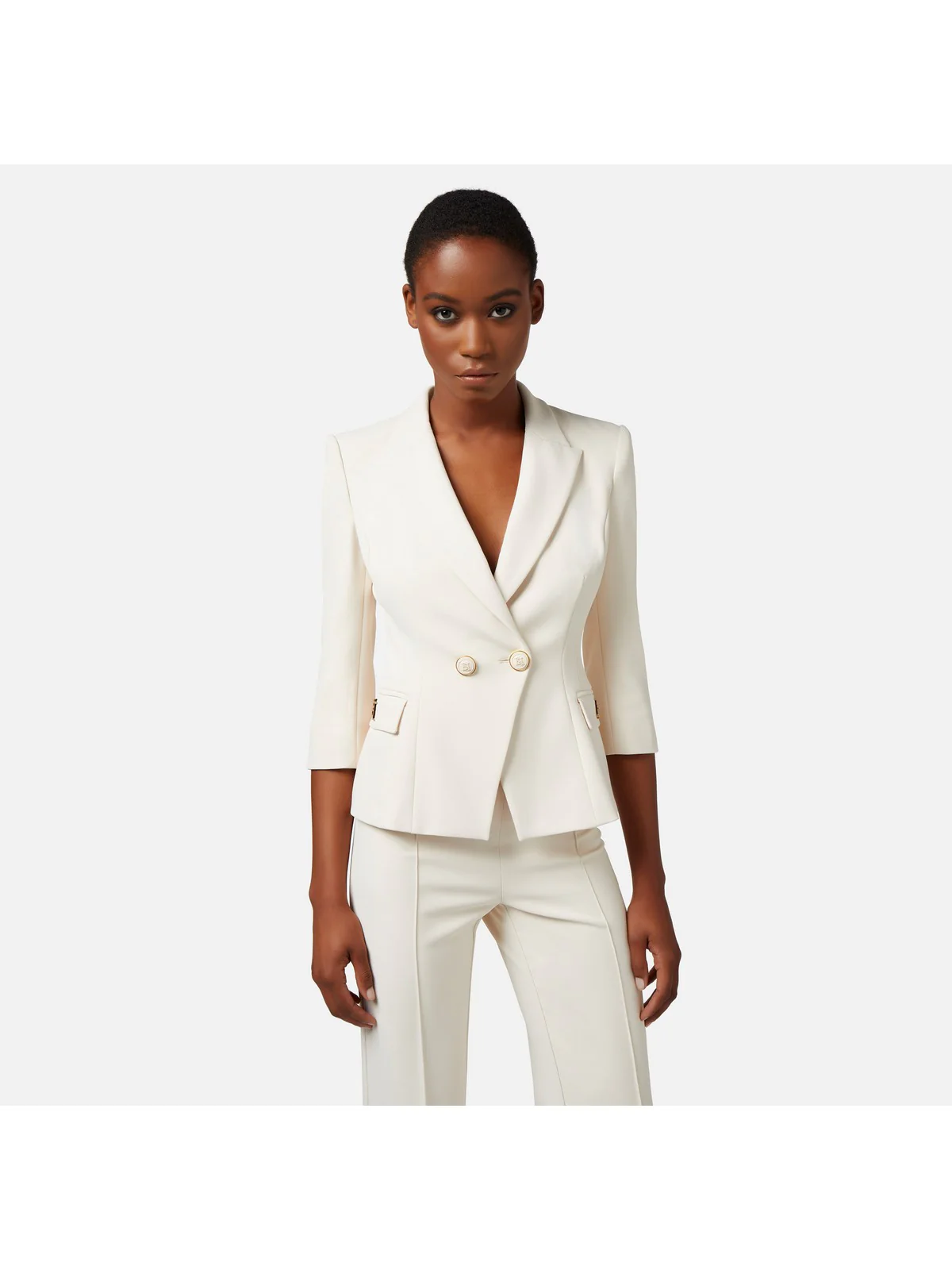 ELISABETTA FRANCHI Giacca Donna GIT6141E2 193 Avorio - Image 2