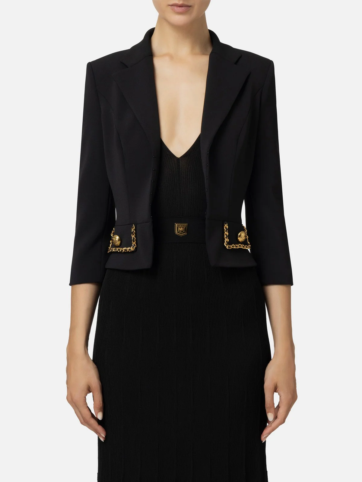 ELISABETTA FRANCHI Giacca Donna GIT8546E2 110 Nero - Image 2
