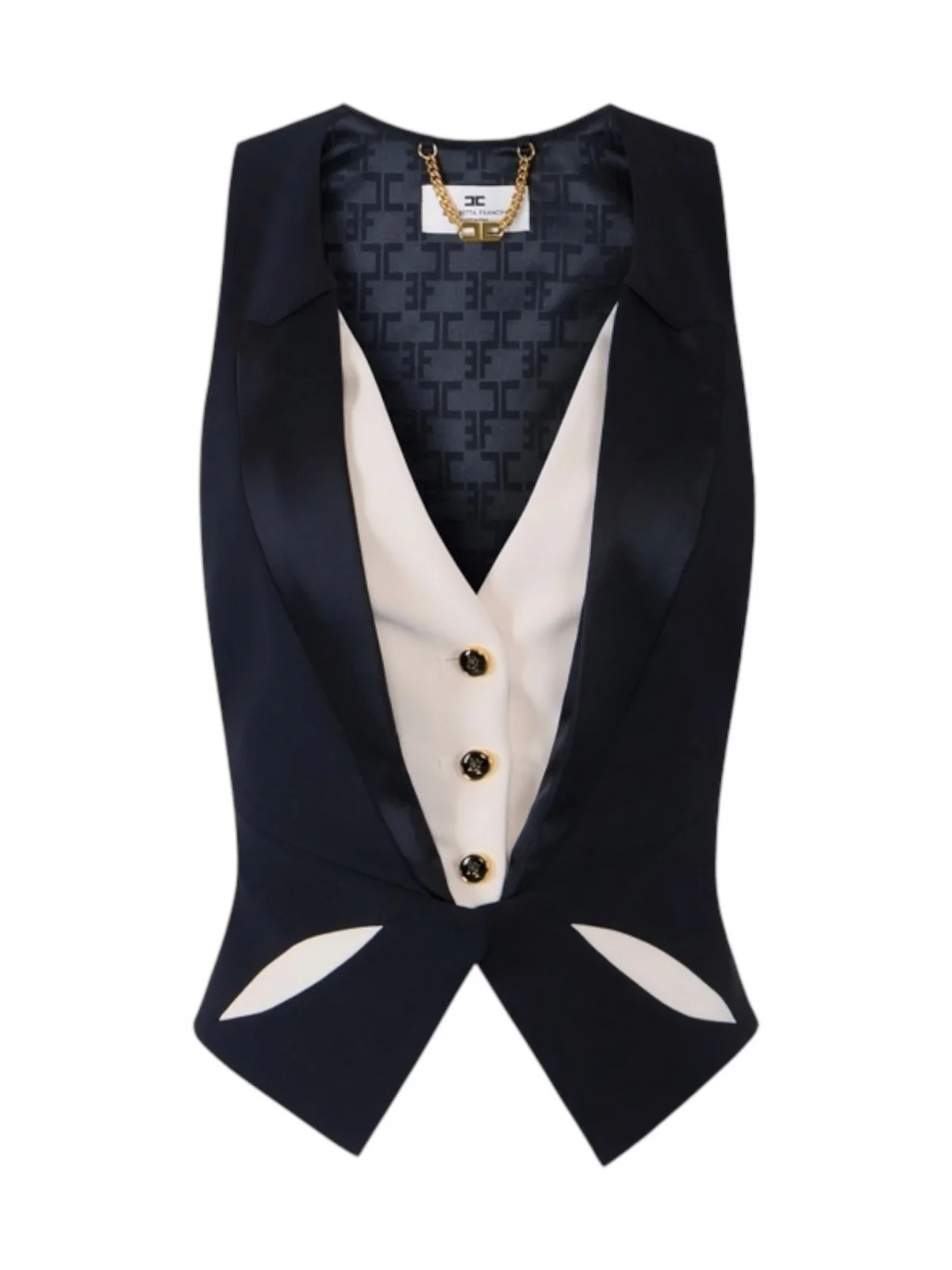 ELISABETTA FRANCHI Gilet Donna GL00461E2 685 NERO/BURRO
