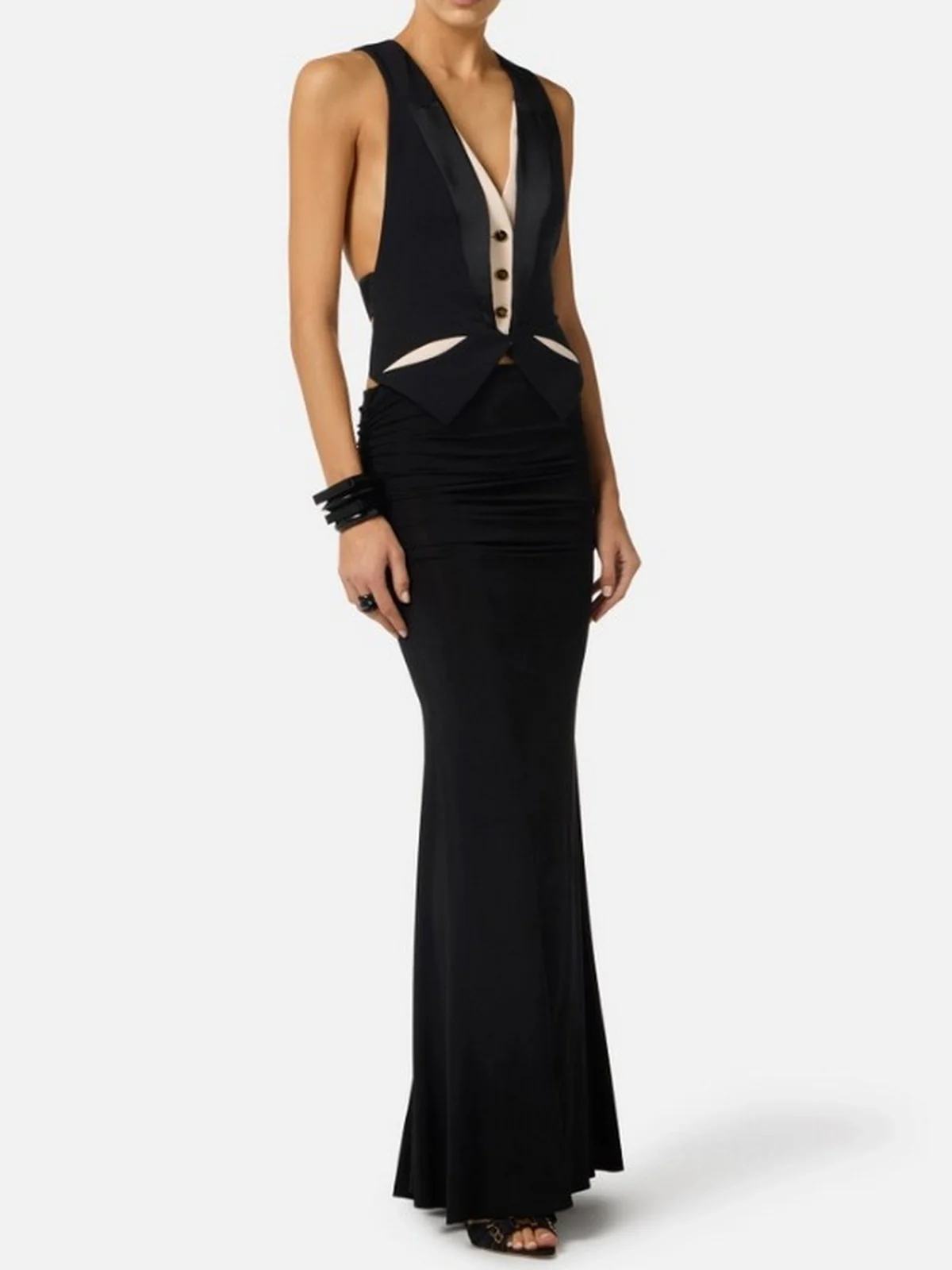 ELISABETTA FRANCHI Gilet Donna GL00461E2 685 NERO/BURRO - Image 6