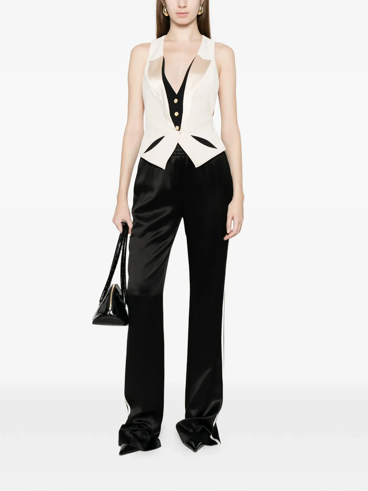 ELISABETTA FRANCHI Gilet Donna  GL00461E2 E84 BURRO/NERO - Image 2