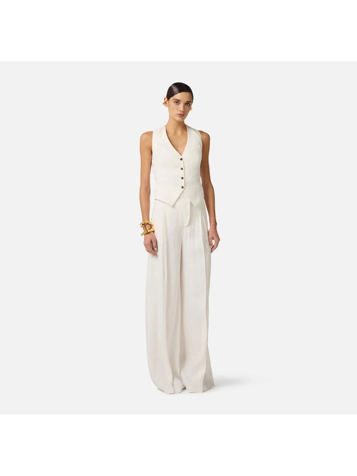 ELISABETTA FRANCHI Gilet Donna GL00862E2 360 Avorio - Image 2