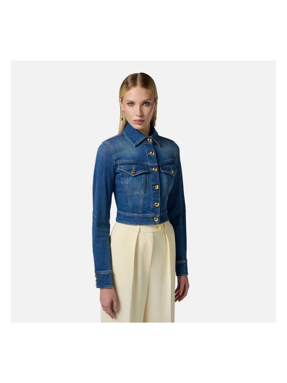 ELISABETTA FRANCHI Giubbino Donna  BJ37I51E2-139 Blu - Image 3