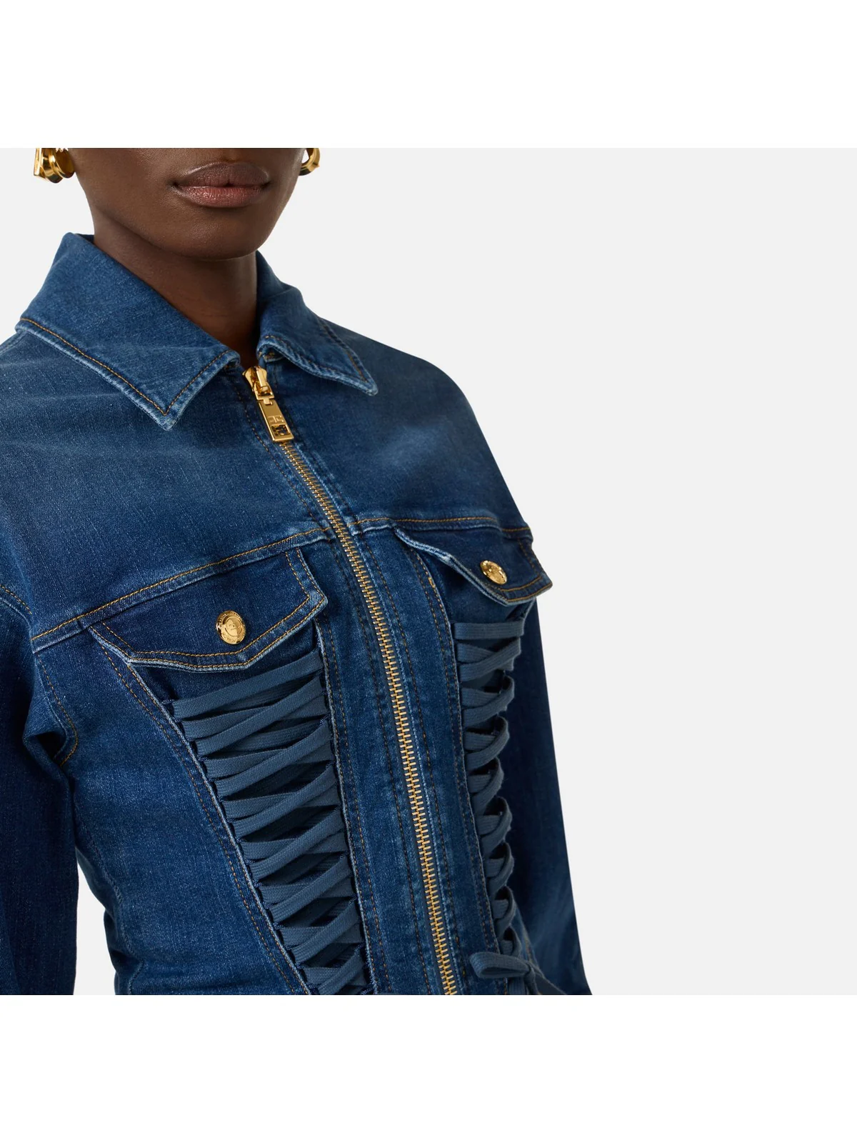 ELISABETTA FRANCHI Giubbino Donna BJ43D61E2 139 BLUE VINTAGE - Image 2