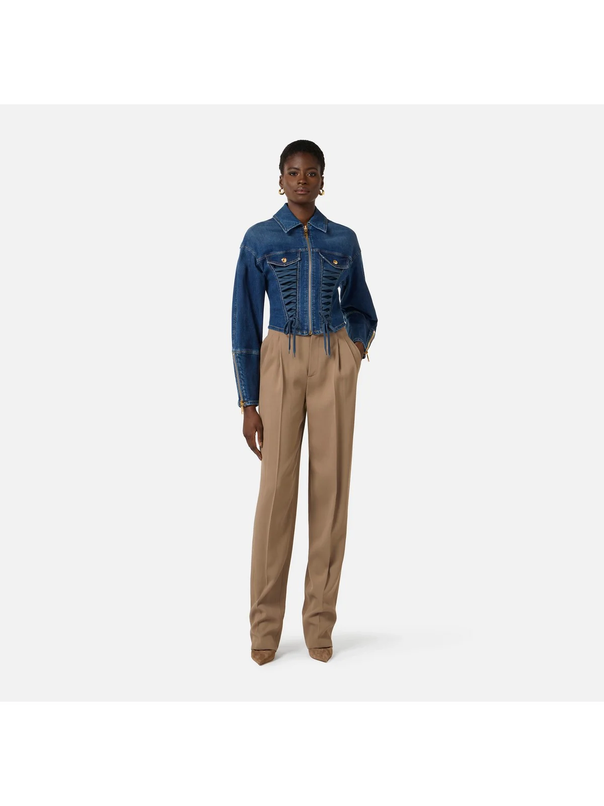 ELISABETTA FRANCHI Giubbino Donna BJ43D61E2 139 BLUE VINTAGE - Image 5