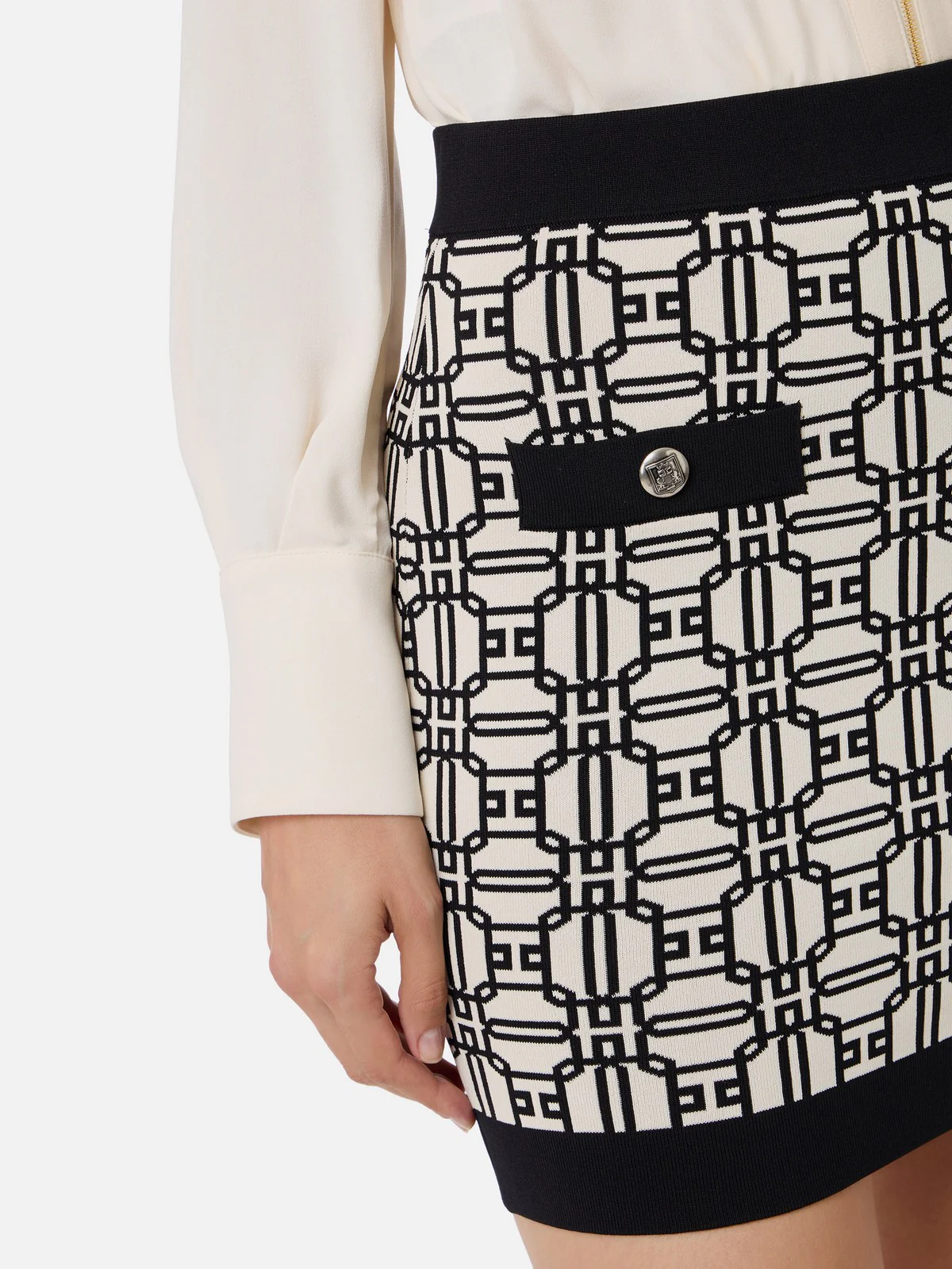ELISABETTA FRANCHI Gonna Donna  GK04B47E2 E84 Bianco - Image 3