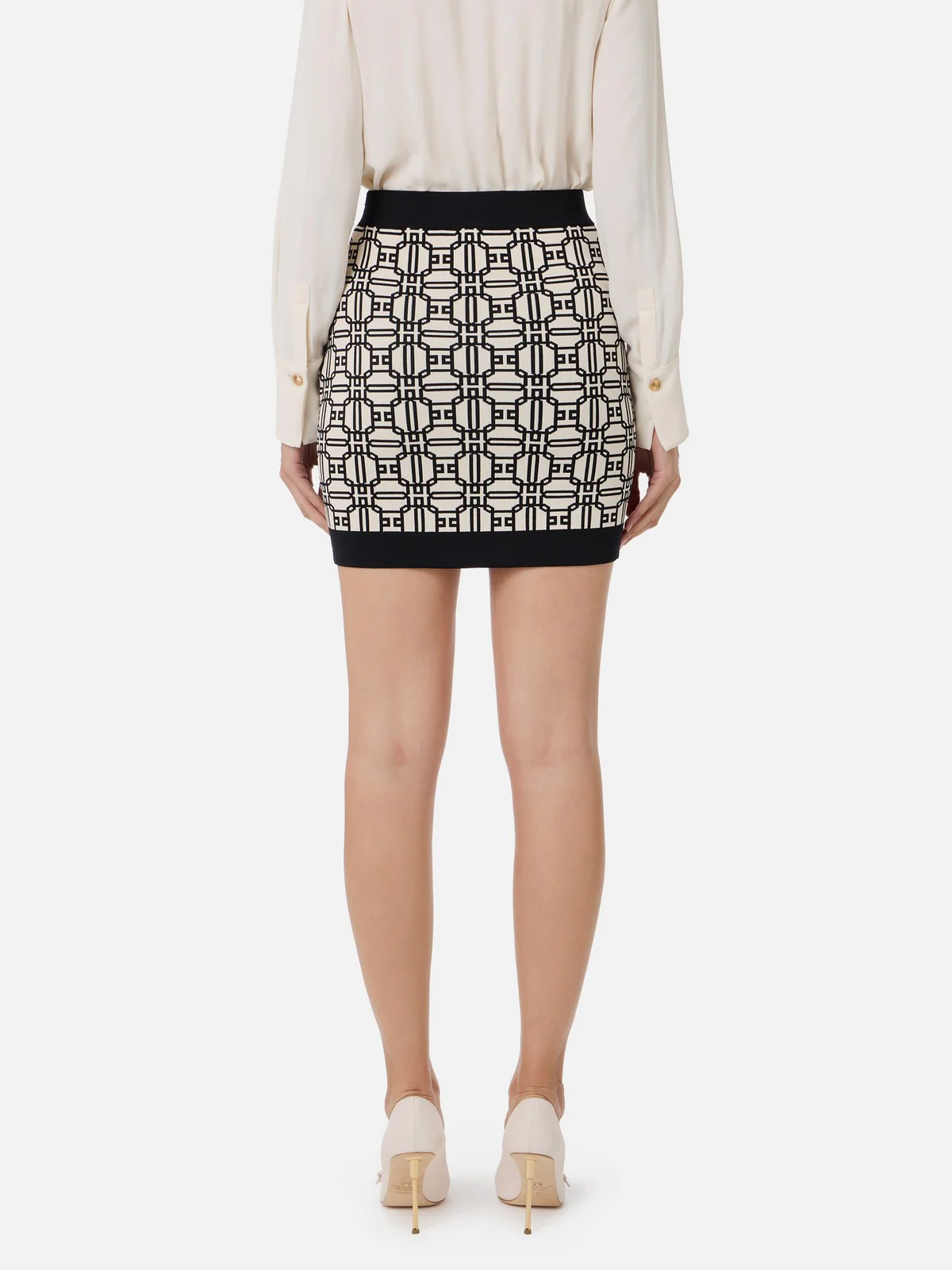 ELISABETTA FRANCHI Gonna Donna  GK04B47E2 E84 Bianco - Image 4