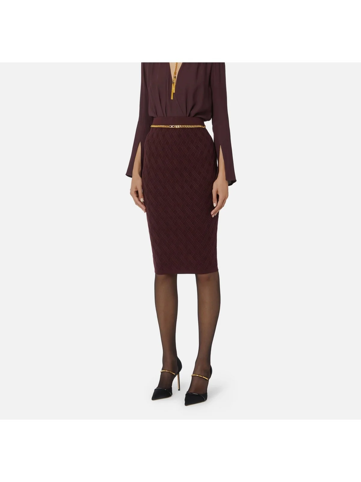 ELISABETTA FRANCHI Gonna Donna  GK20B56E2 EA4 MERLOT - Image 2