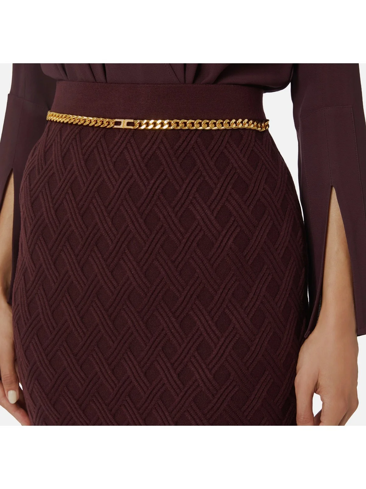 ELISABETTA FRANCHI Gonna Donna  GK20B56E2 EA4 MERLOT - Image 3
