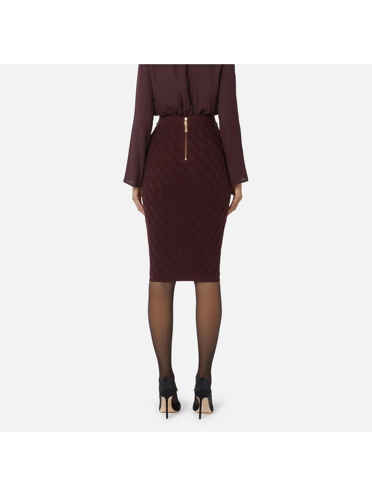 ELISABETTA FRANCHI Gonna Donna  GK20B56E2 EA4 MERLOT - Image 4
