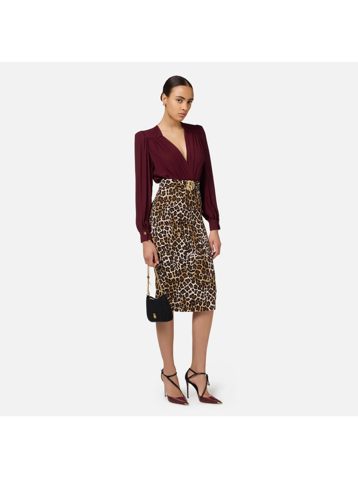 ELISABETTA FRANCHI Gonna Donna  GO06947E2 B85 Marrone - Image 2