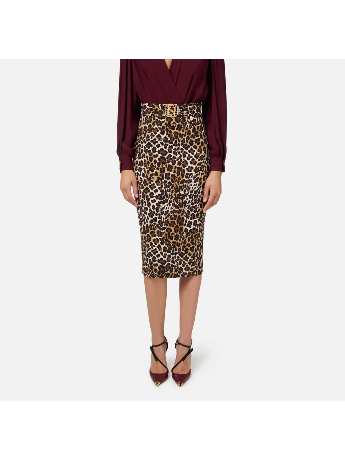 ELISABETTA FRANCHI Gonna Donna  GO06947E2 B85 Marrone - Image 3