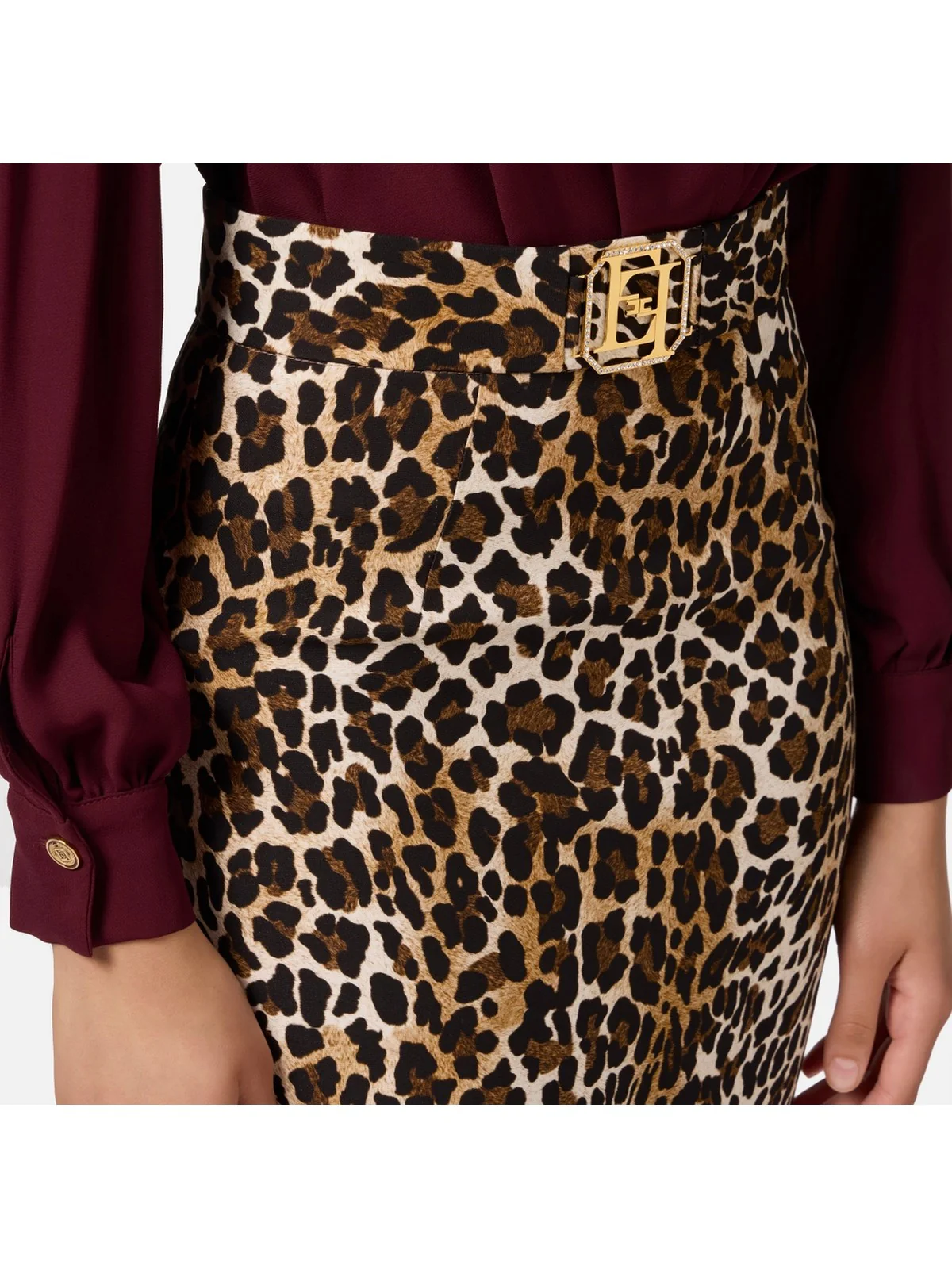 ELISABETTA FRANCHI Gonna Donna  GO06947E2 B85 Marrone - Image 4