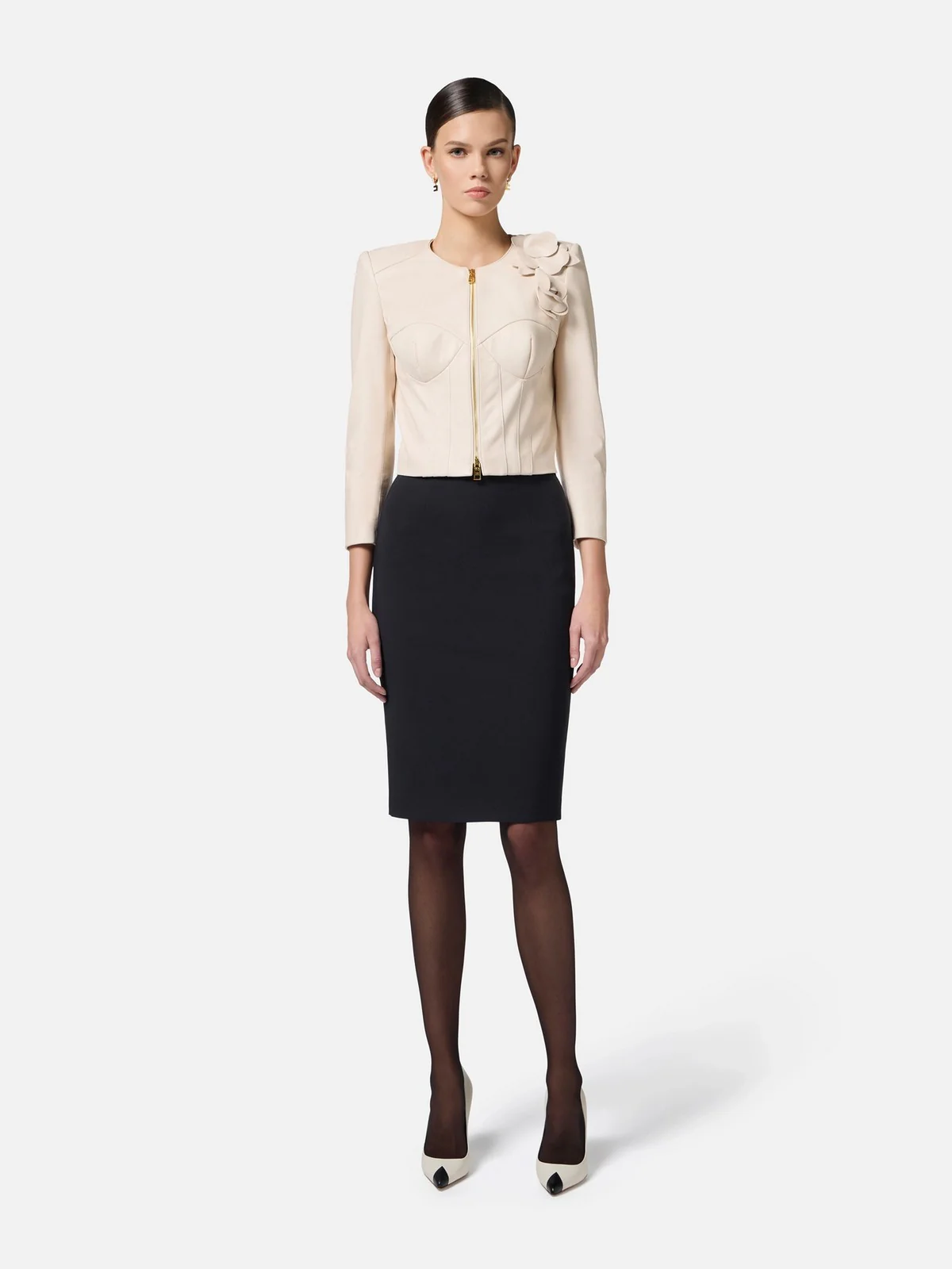 ELISABETTA FRANCHI Gonna Donna  GO11852E2-110 Nero - Image 2
