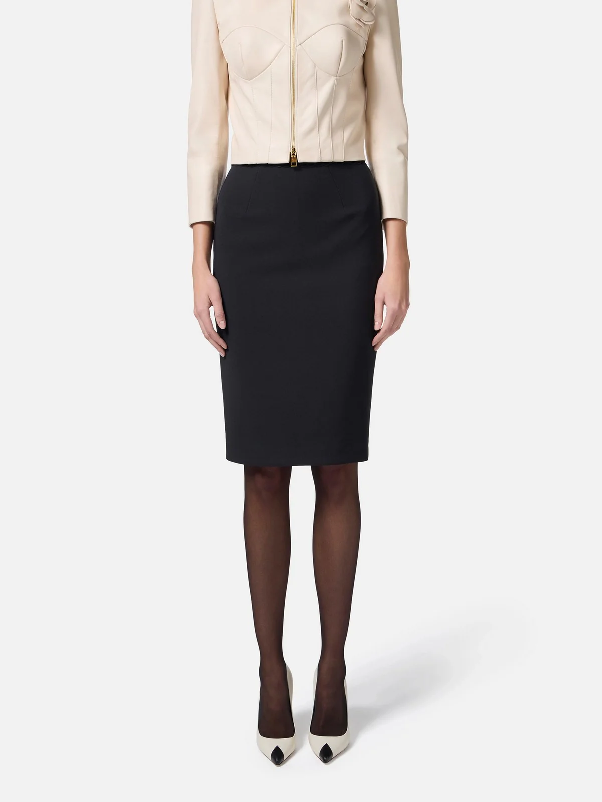 ELISABETTA FRANCHI Gonna Donna  GO11852E2-110 Nero - Image 3