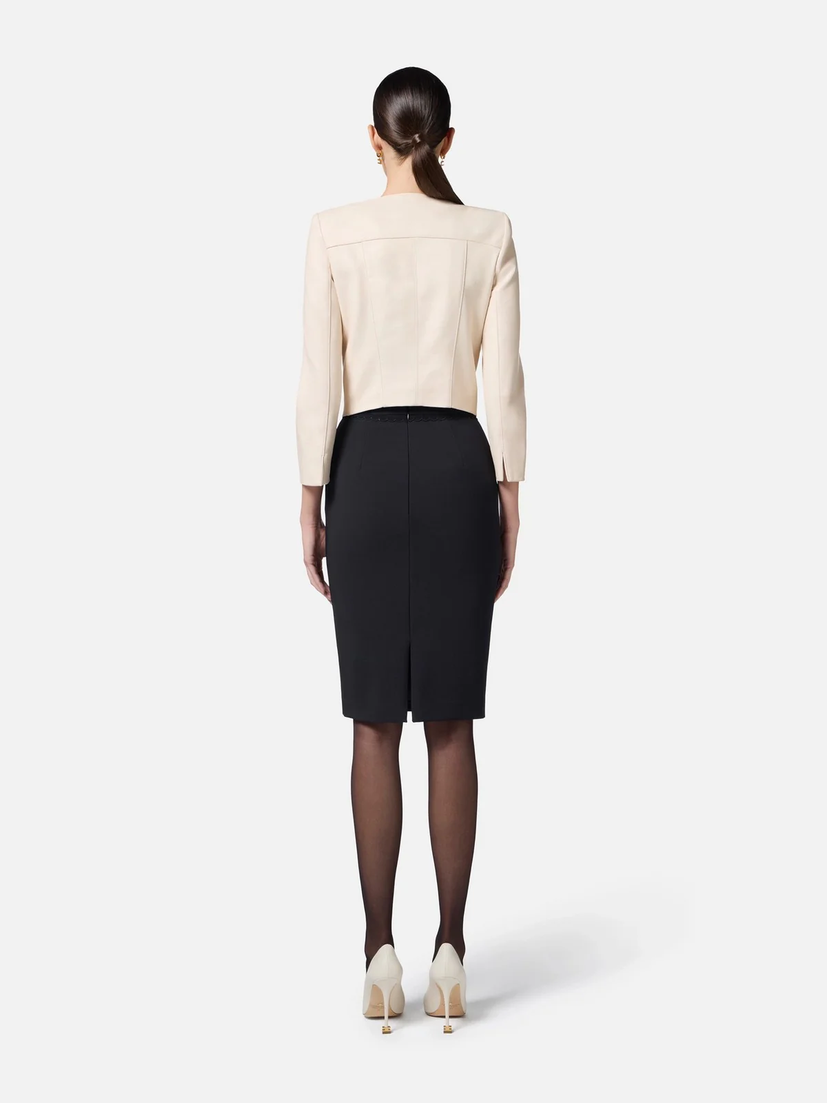 ELISABETTA FRANCHI Gonna Donna  GO11852E2-110 Nero - Image 5
