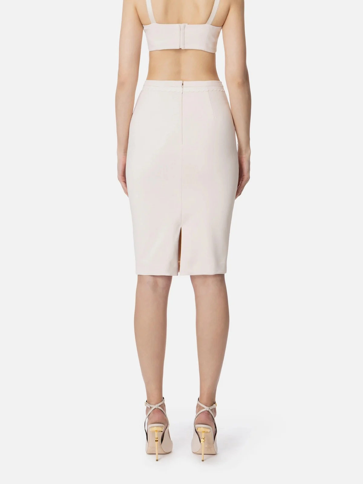 ELISABETTA FRANCHI Gonna Donna  GO11852E2-193 Beige - Image 4