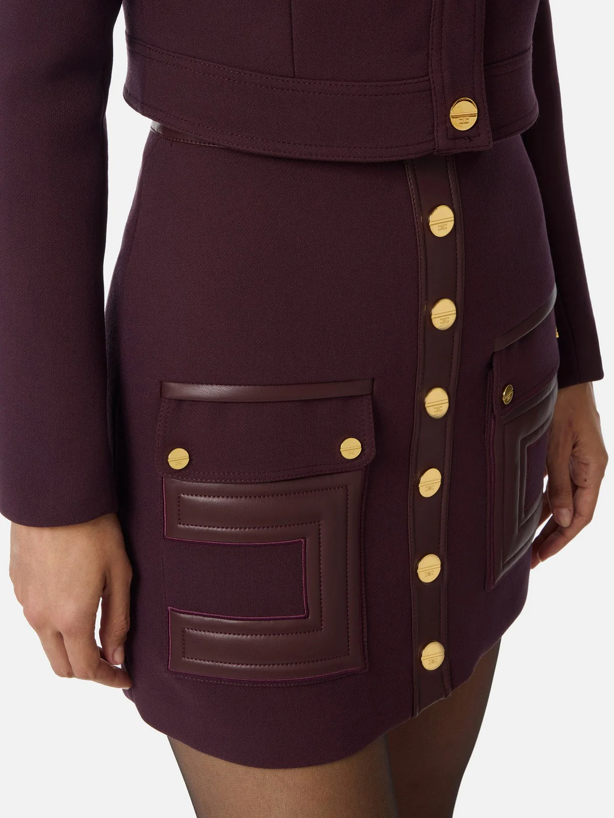 ELISABETTA FRANCHI Gonna Donna  GO12057E2 EA4 MERLOT - Image 3