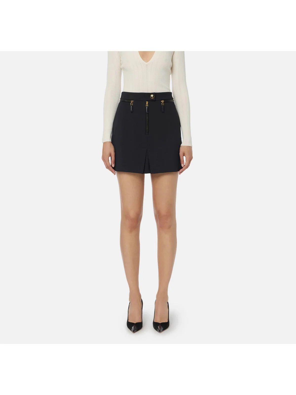 ELISABETTA FRANCHI Gonna Donna  GO13156E2 110 Nero - Image 4