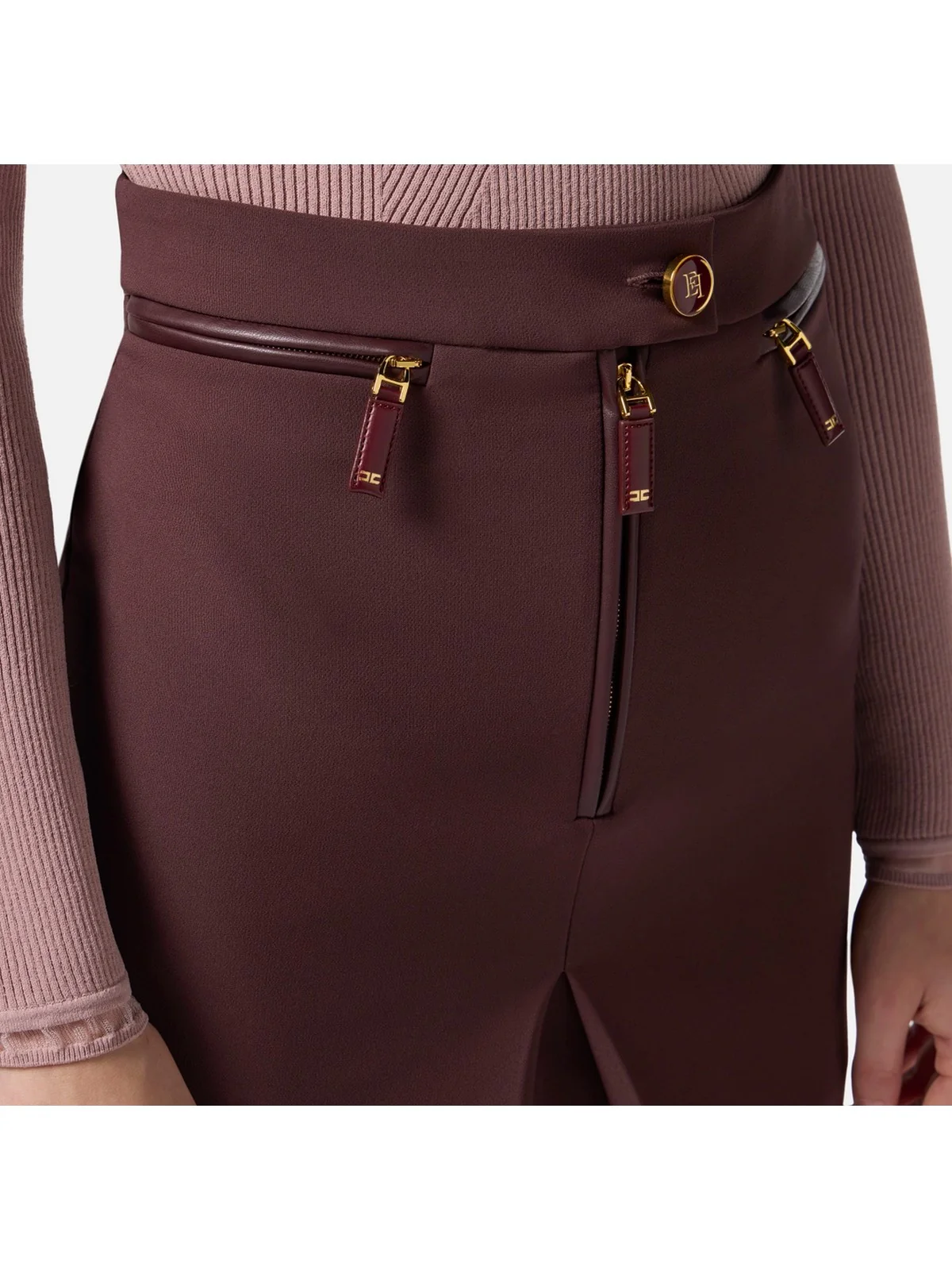 ELISABETTA FRANCHI Gonna Donna  GO13156E2 EA4 MERLOT - Image 4