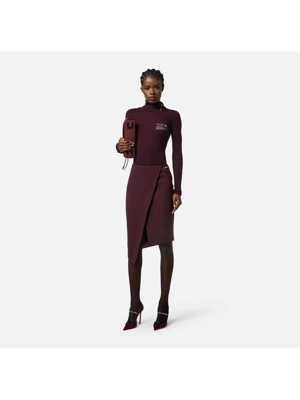 ELISABETTA FRANCHI Gonna Donna  GO13556E2 EA4 MERLOT - Image 2