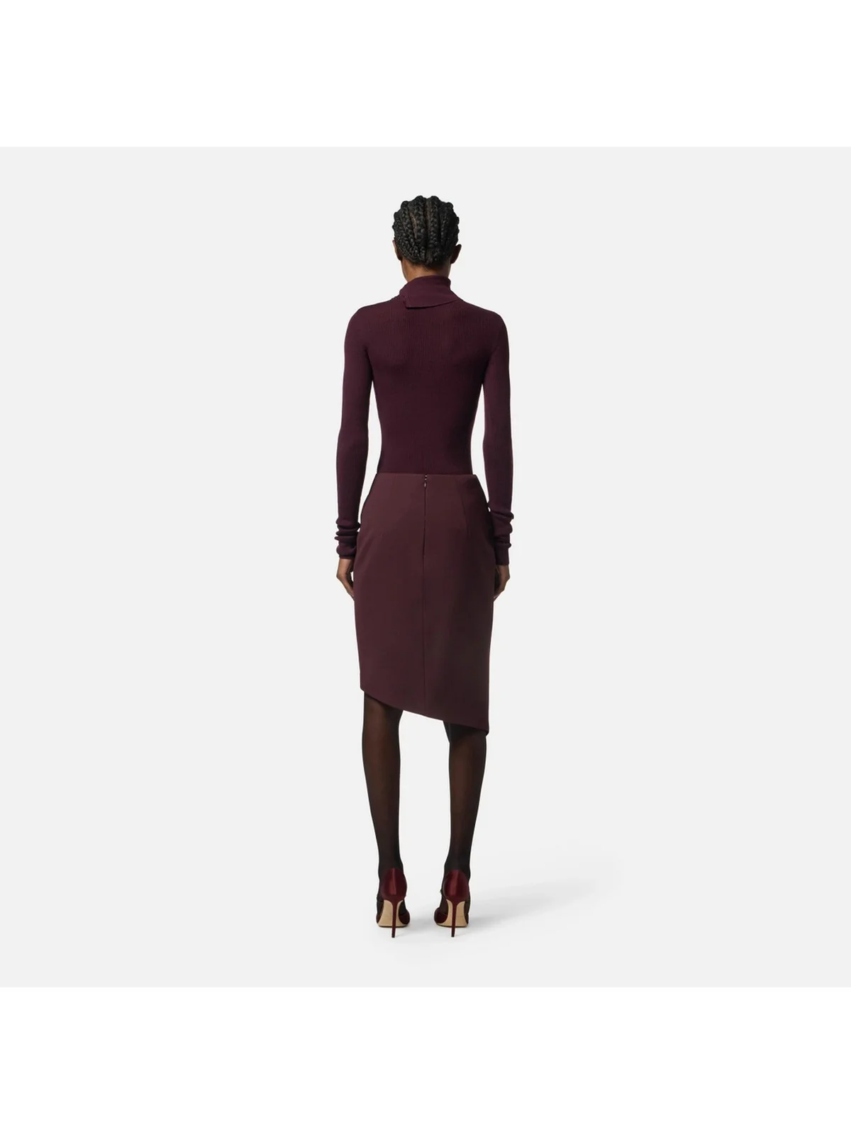 ELISABETTA FRANCHI Gonna Donna  GO13556E2 EA4 MERLOT - Image 4