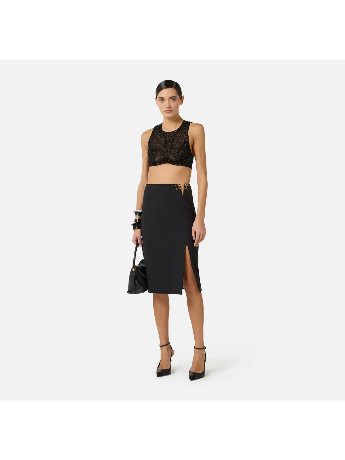 ELISABETTA FRANCHI Gonna Donna GO14761E2 110 Nero - Image 5