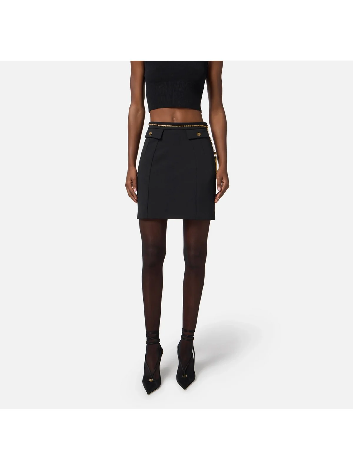 ELISABETTA FRANCHI Gonna Donna  GO14857E2 110 Nero - Image 3