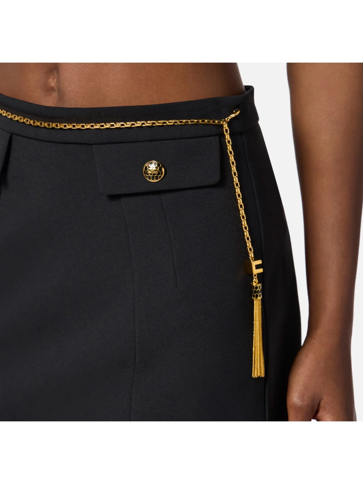 ELISABETTA FRANCHI Gonna Donna  GO14857E2 110 Nero - Image 4