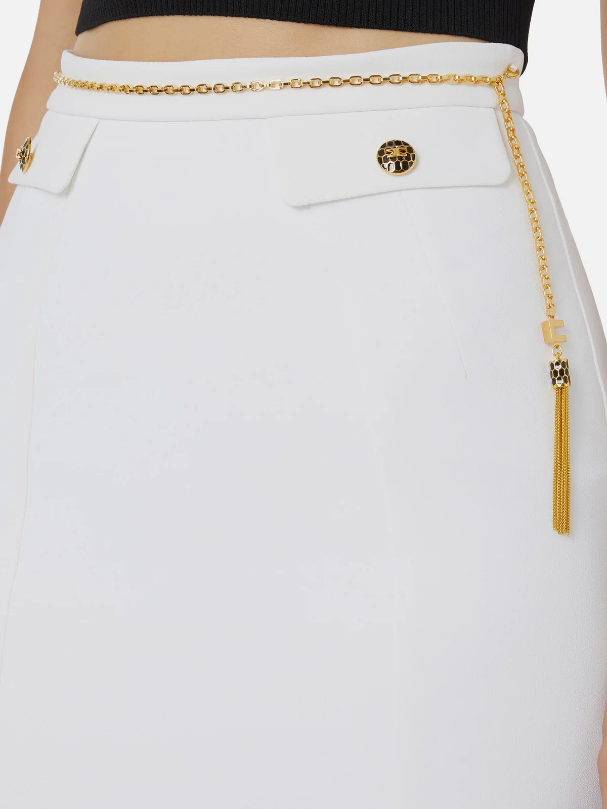 ELISABETTA FRANCHI Gonna Donna GO14857E2 360 Avorio - Image 3