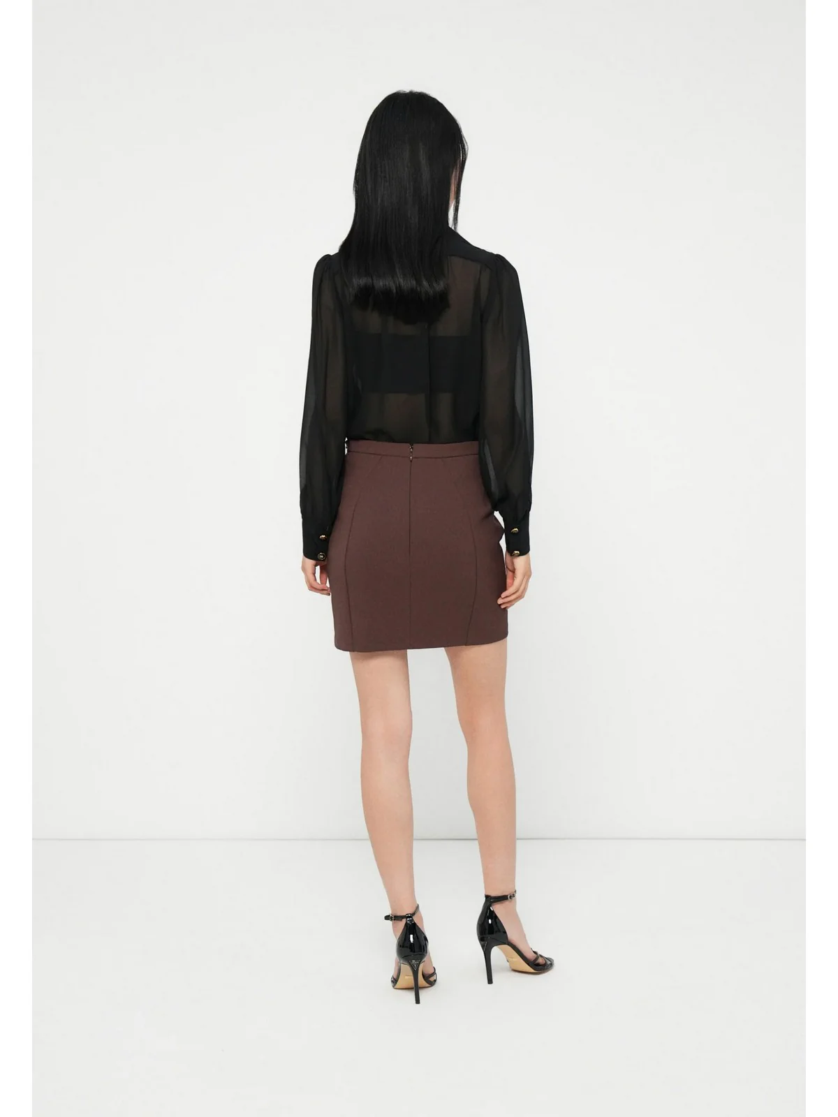 ELISABETTA FRANCHI Gonna Donna  GO14857E2 EA3 COFFEE - Image 4