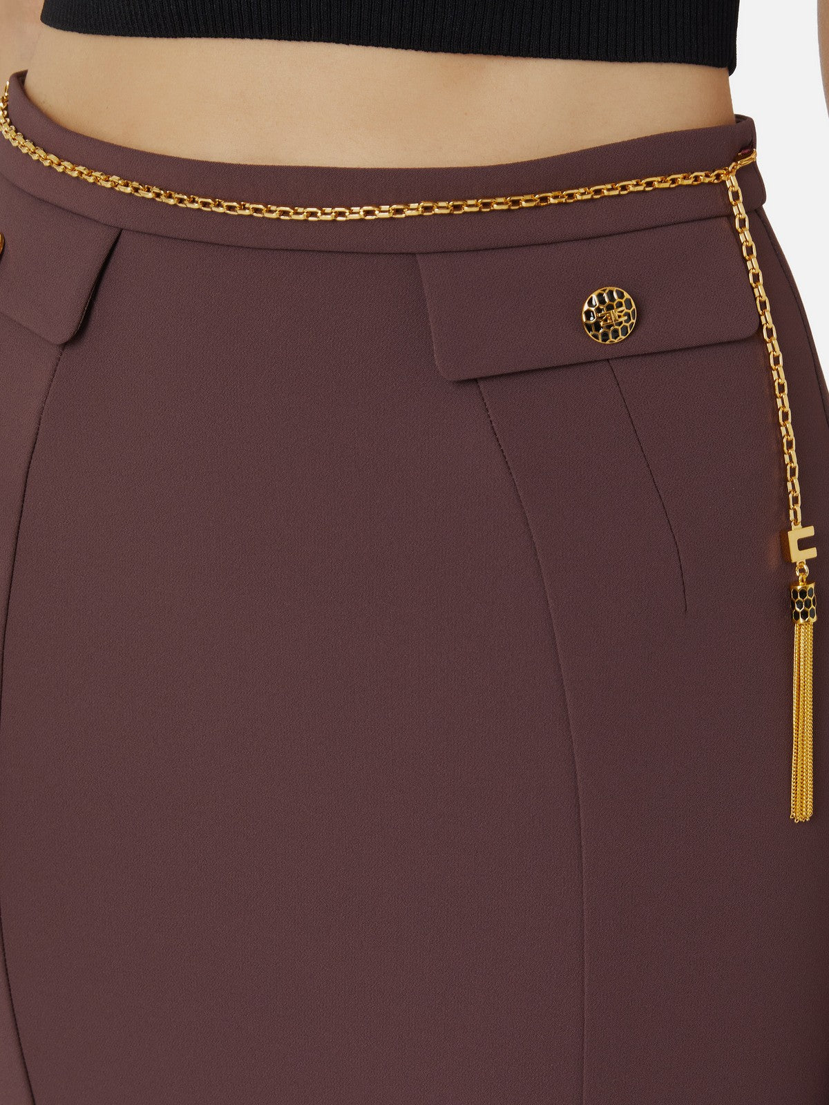 ELISABETTA FRANCHI Gonna Donna  GO14857E2 EA4 MERLOT - Image 3