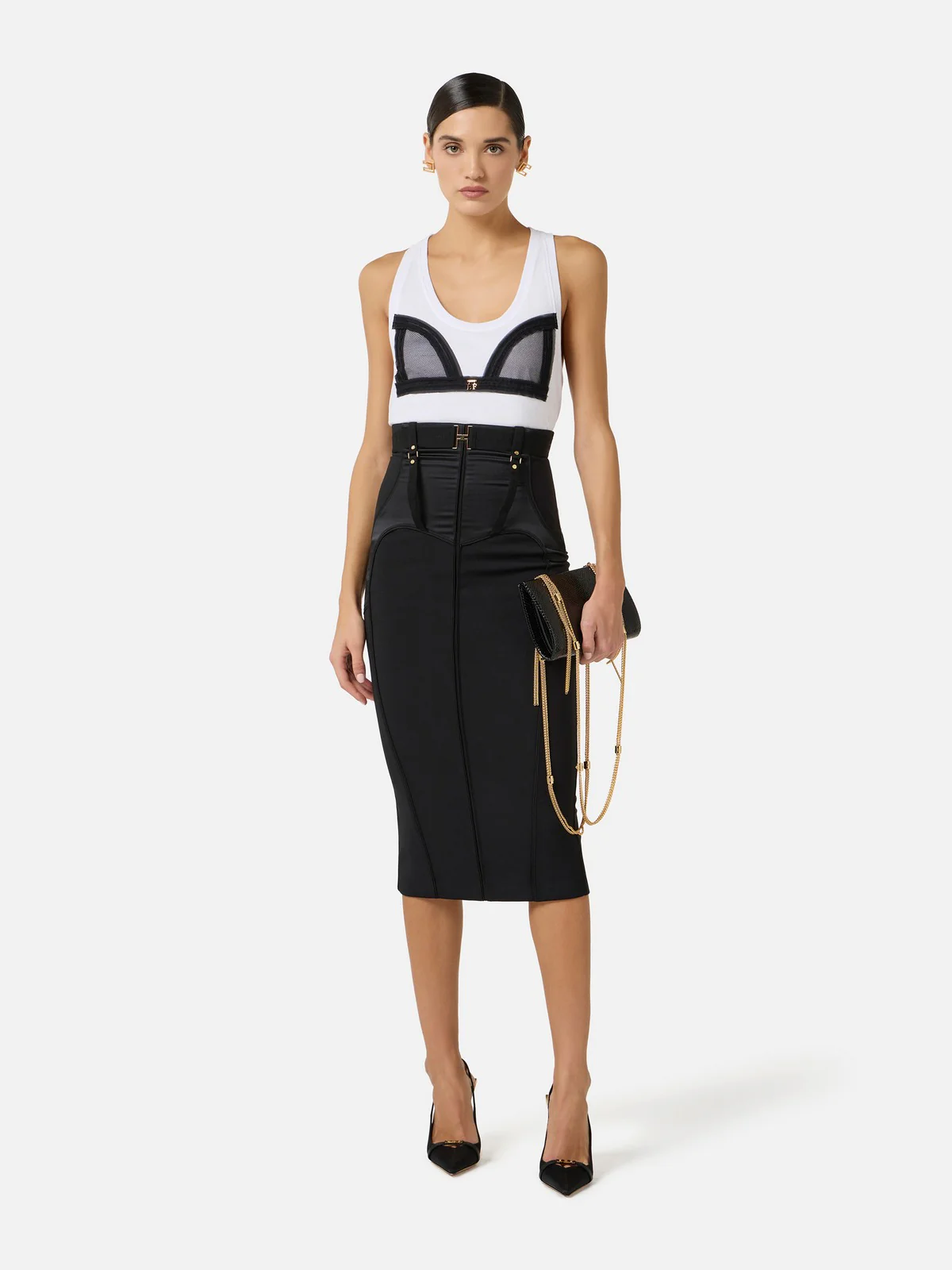 ELISABETTA FRANCHI Gonna Donna GO14862E2 110 Nero - Image 2