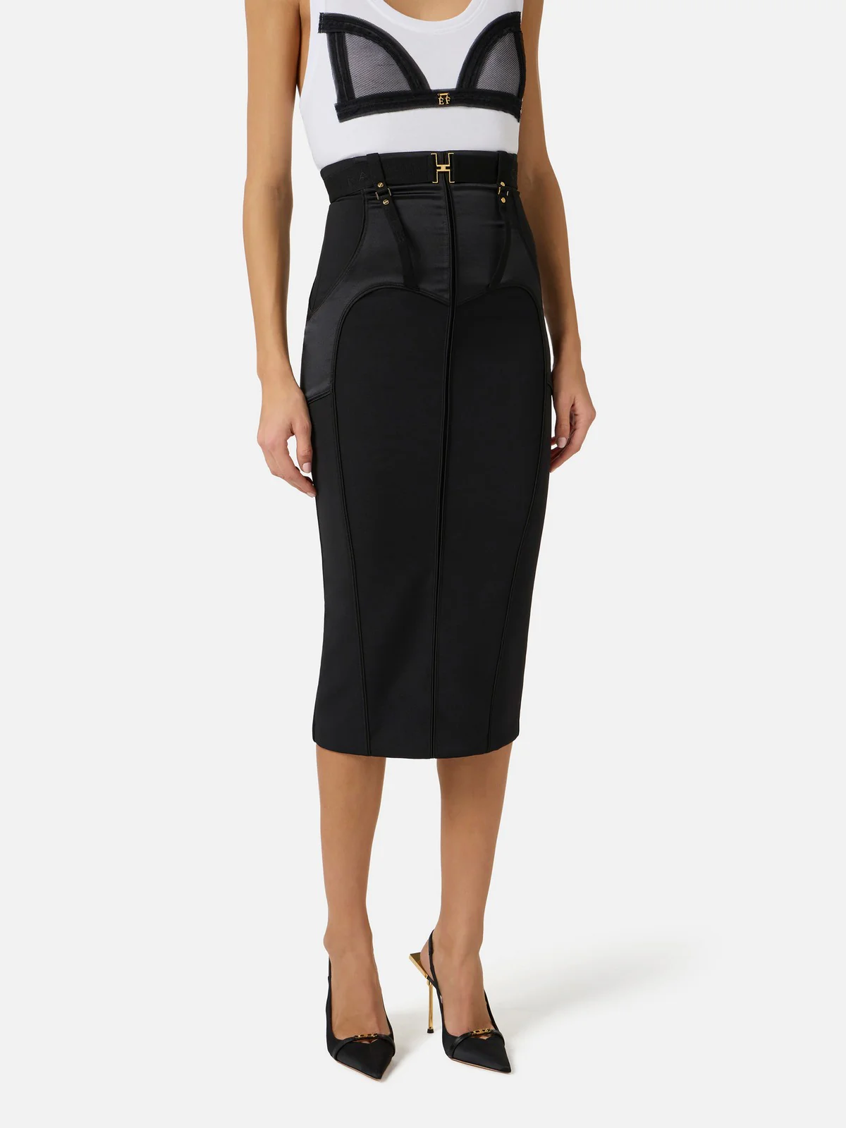 ELISABETTA FRANCHI Gonna Donna GO14862E2 110 Nero - Image 3