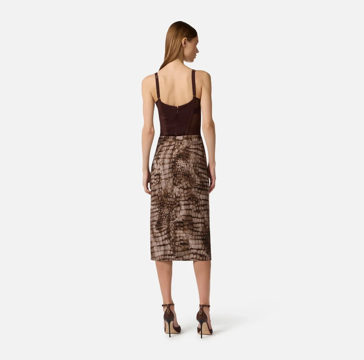 ELISABETTA FRANCHI Gonna Donna  GO14961E2 644 CACAO - Image 3
