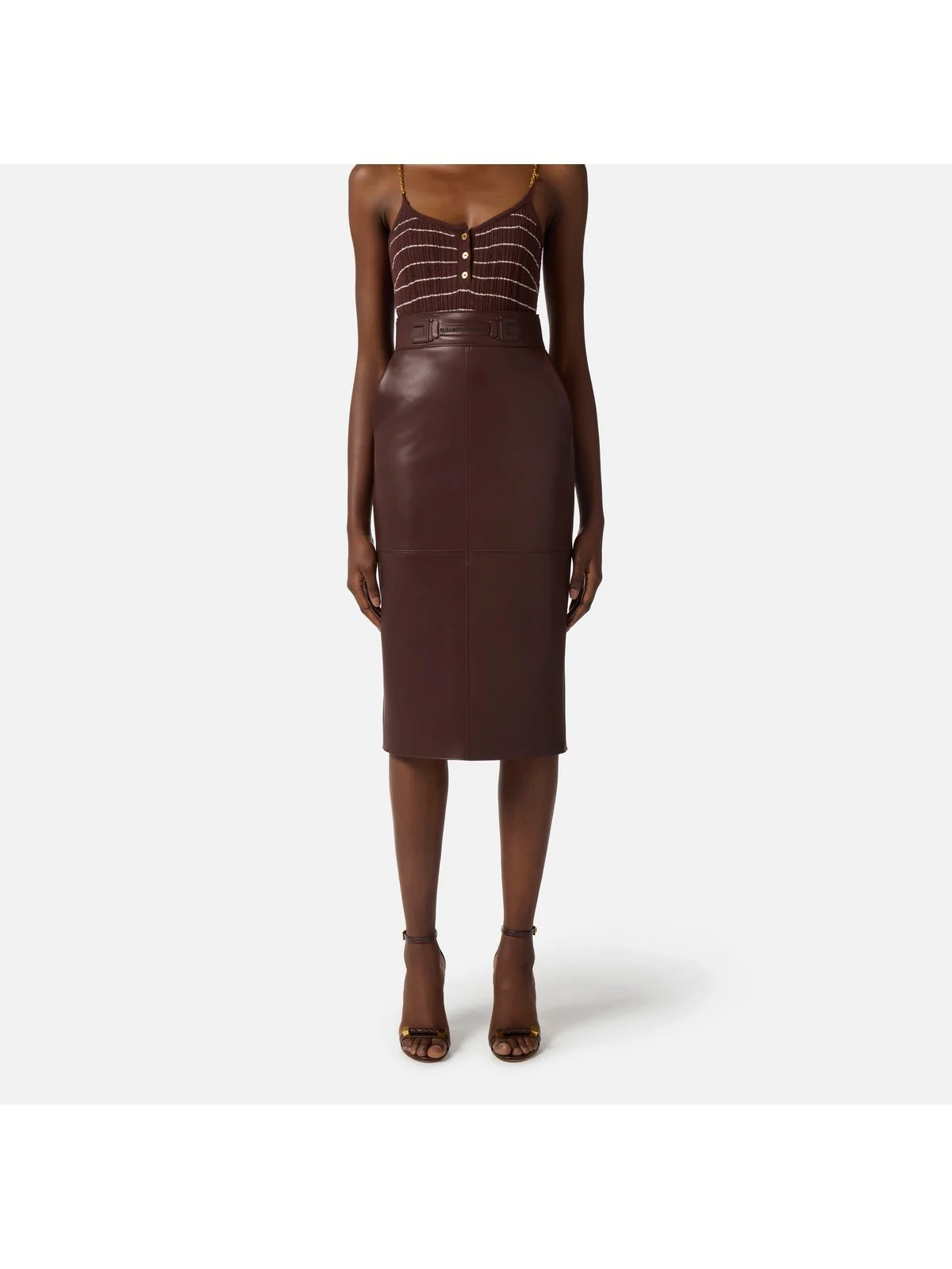 ELISABETTA FRANCHI Gonna Donna  GO16361E2 644 CACAO - Image 4