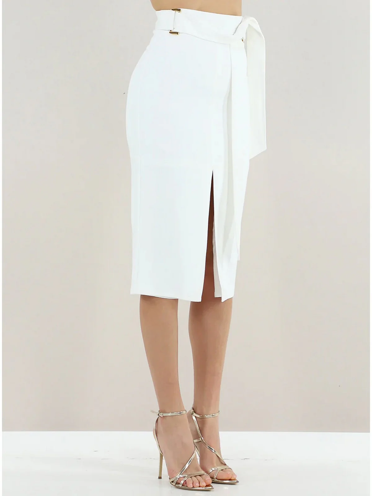 ELISABETTA FRANCHI Gonna Donna  GO17361E2 360 Avorio - Image 3