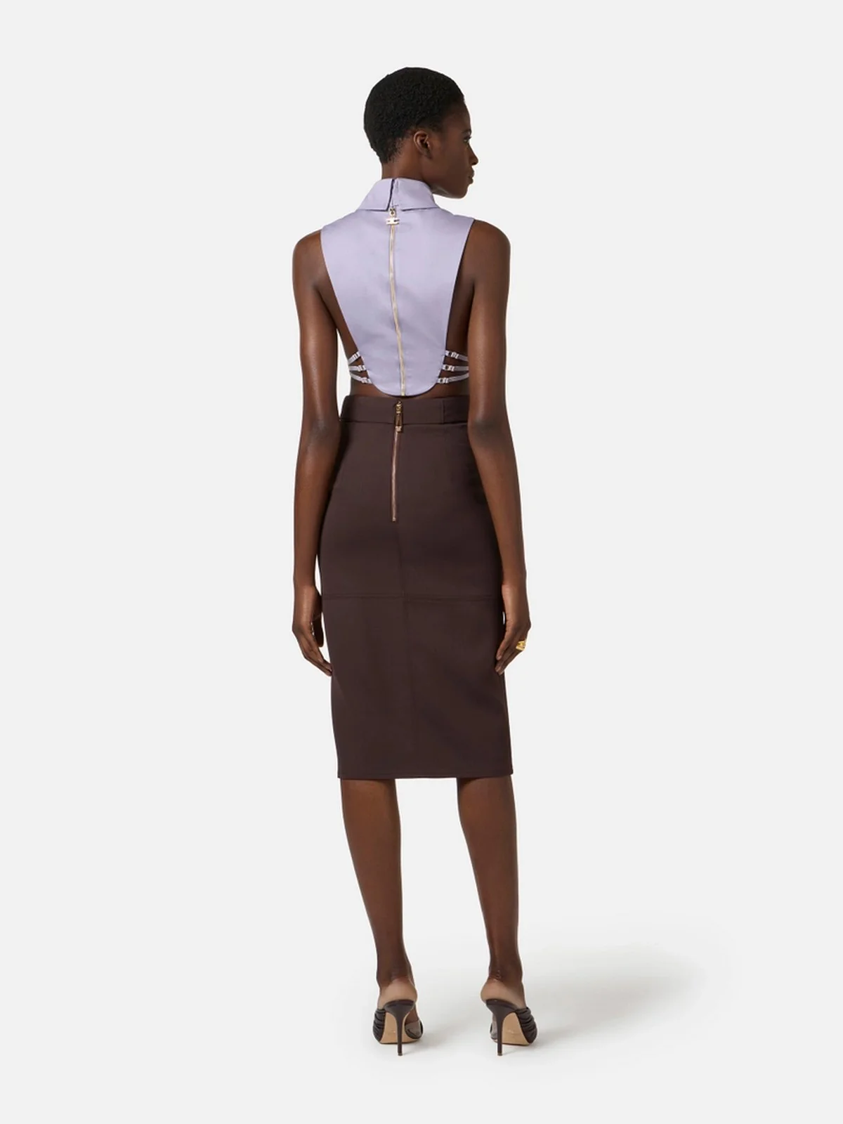 ELISABETTA FRANCHI Gonna Donna  GO17361E2 644 CACAO - Image 2