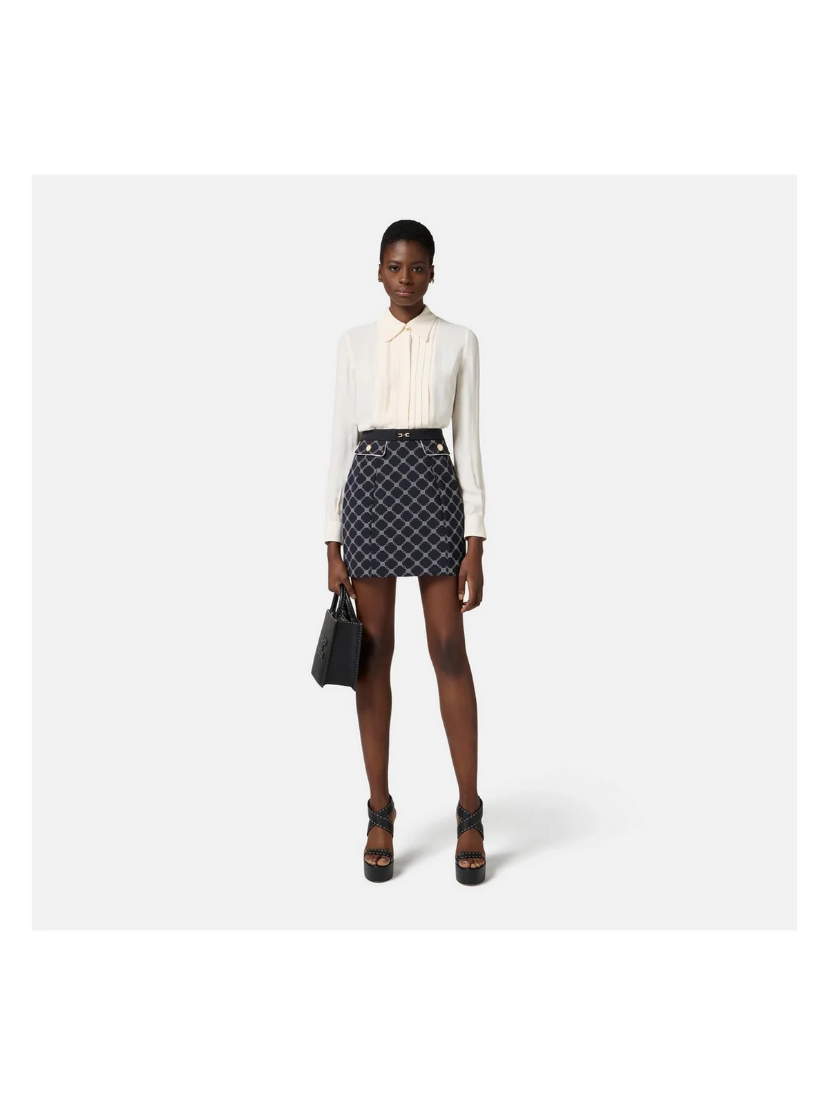ELISABETTA FRANCHI Gonna Donna  GOS0351E2-685 Nero - Image 2