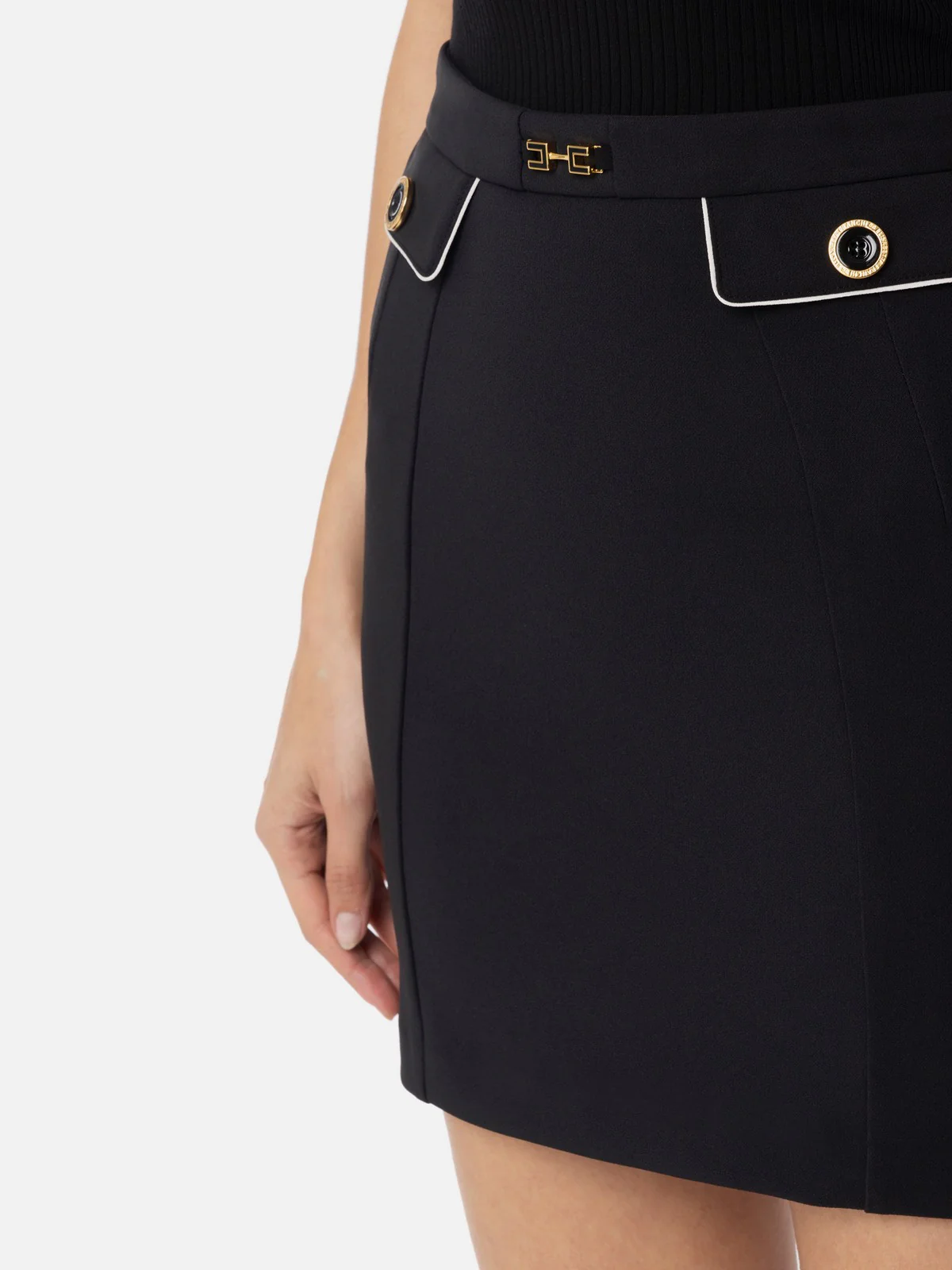 ELISABETTA FRANCHI Gonna Donna  GOT0351E2-685 Nero - Image 3