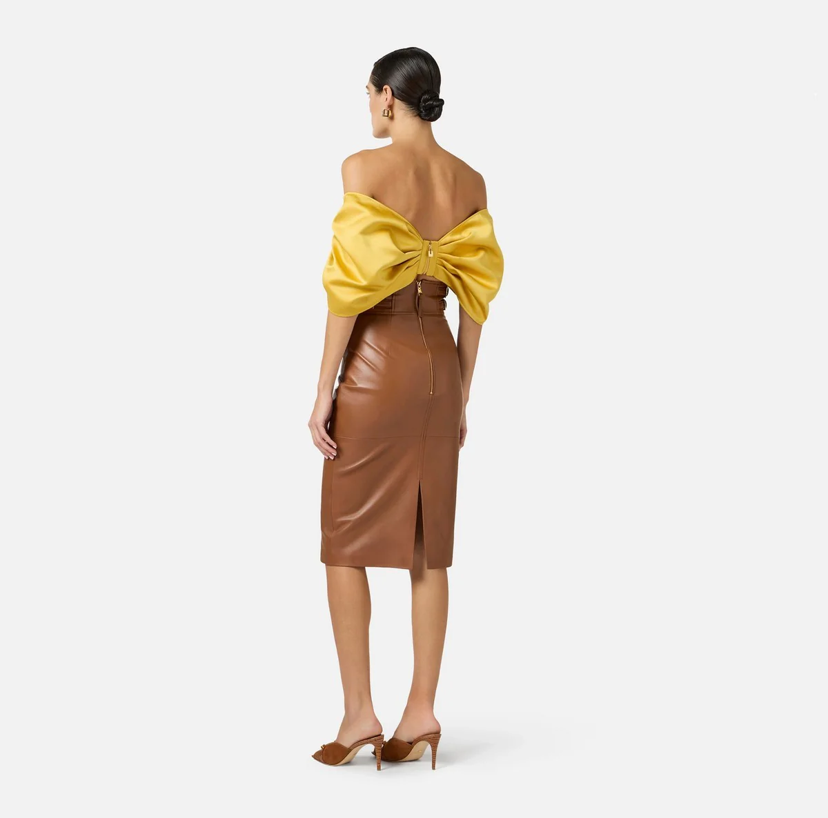 ELISABETTA FRANCHI Gonna Donna  GP09Z61E2 600 CUOIO - Image 4