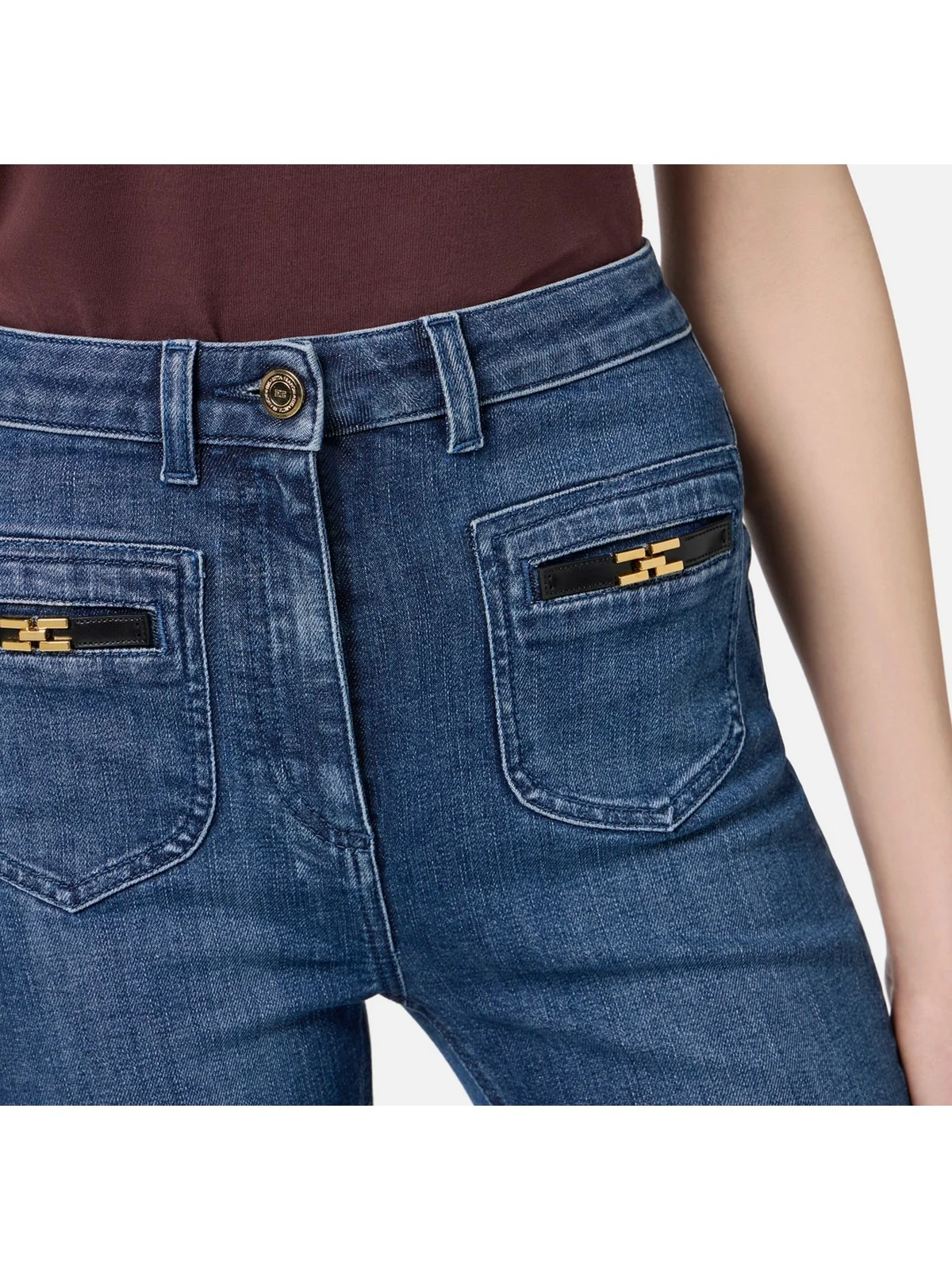 ELISABETTA FRANCHI Jeans Donna PJ12N56E2 104 BLUE DENIM - Image 4