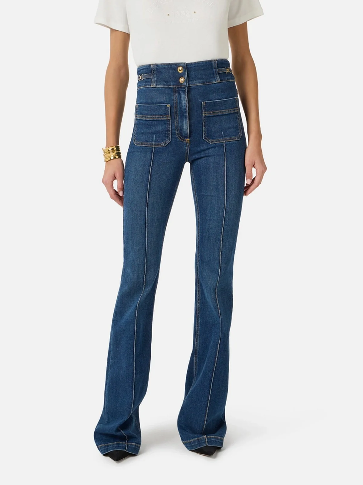 ELISABETTA FRANCHI Jeans Donna  PJ26D61E2 104 BLUE DENIM - Image 4