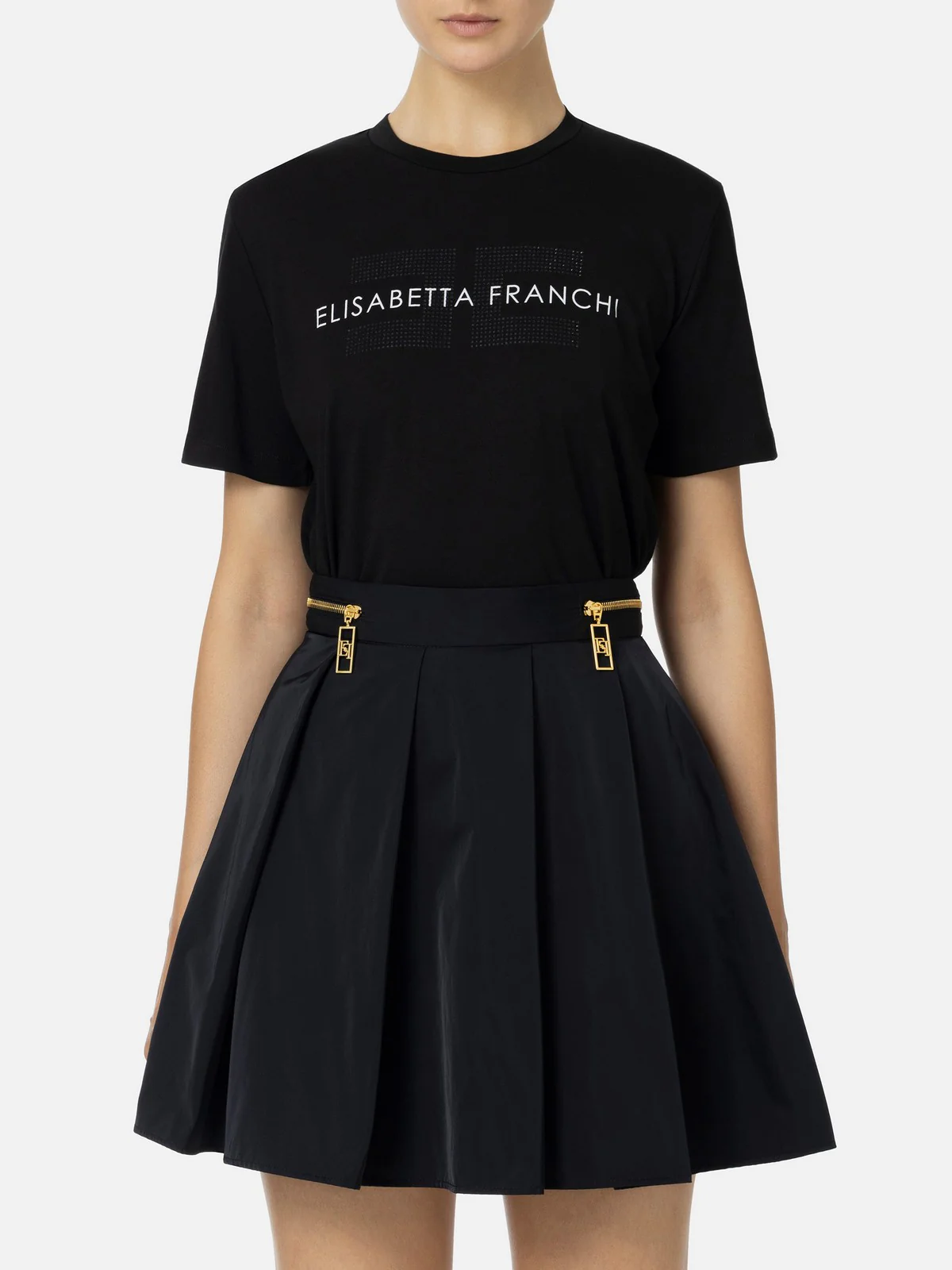ELISABETTA FRANCHI T-Shirt e Polo Donna  MA00346E2 110 Nero - Image 2