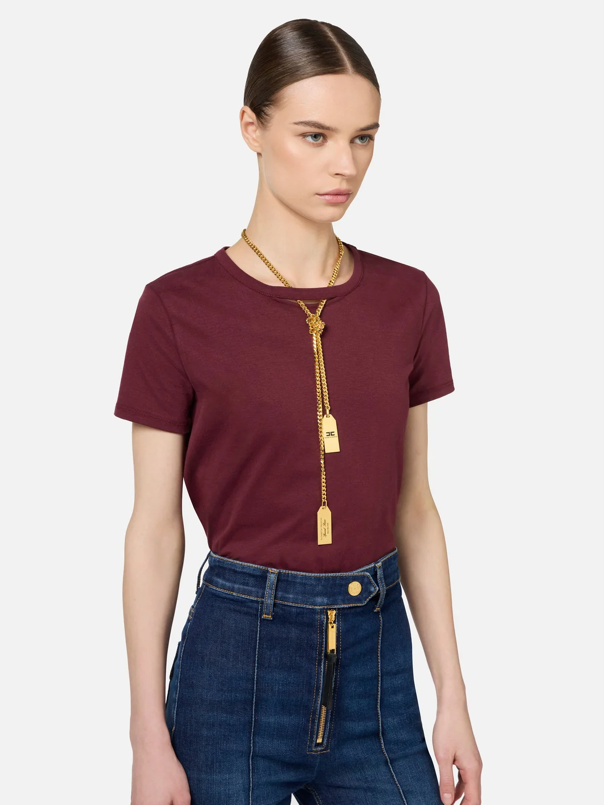 ELISABETTA FRANCHI T-Shirt e Polo Donna  MA00946E2 CG3 Rosso - Image 3