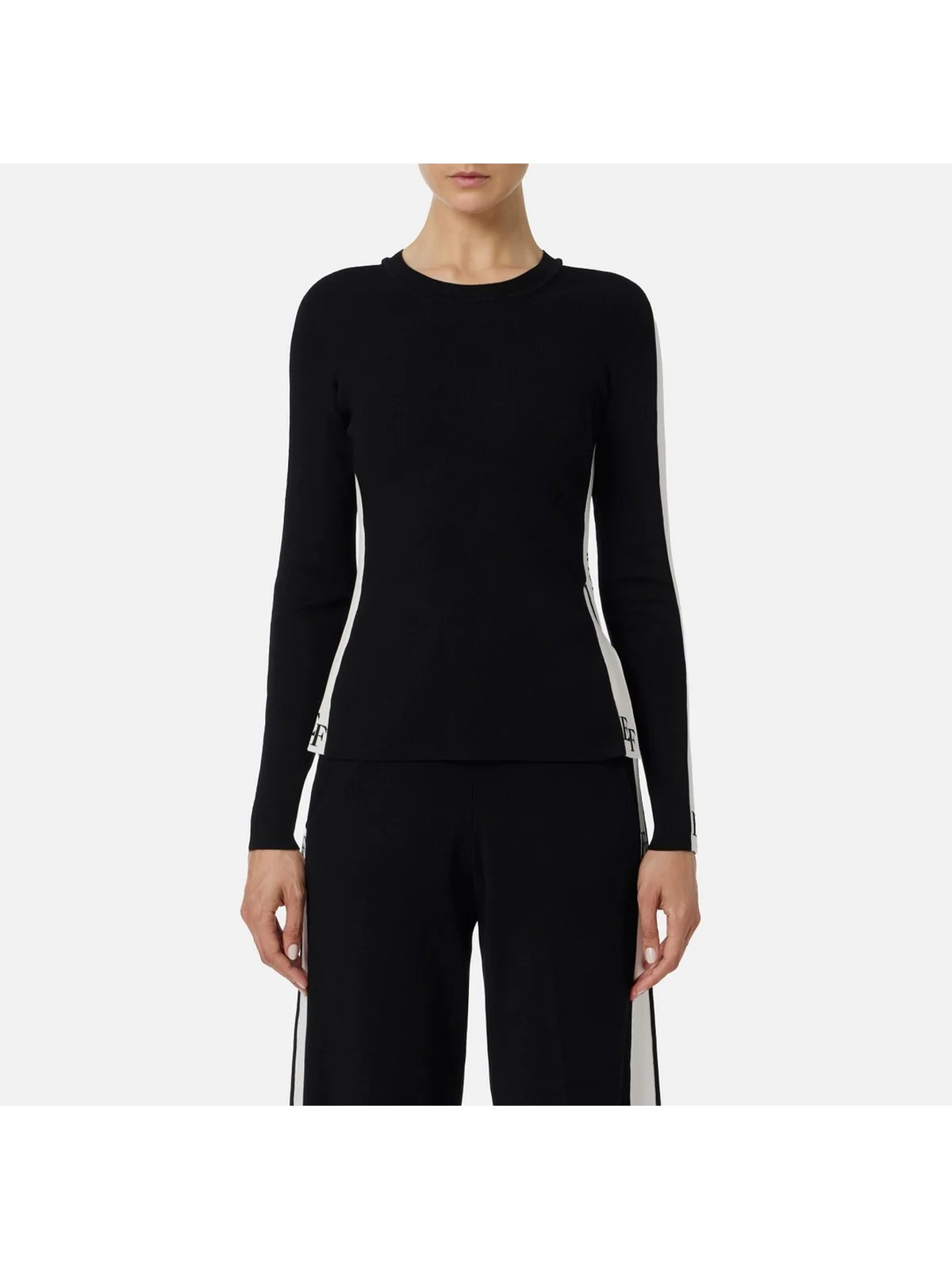 ELISABETTA FRANCHI Maglia Donna MK03S56E2 EF3 NERO/MILK - Image 2